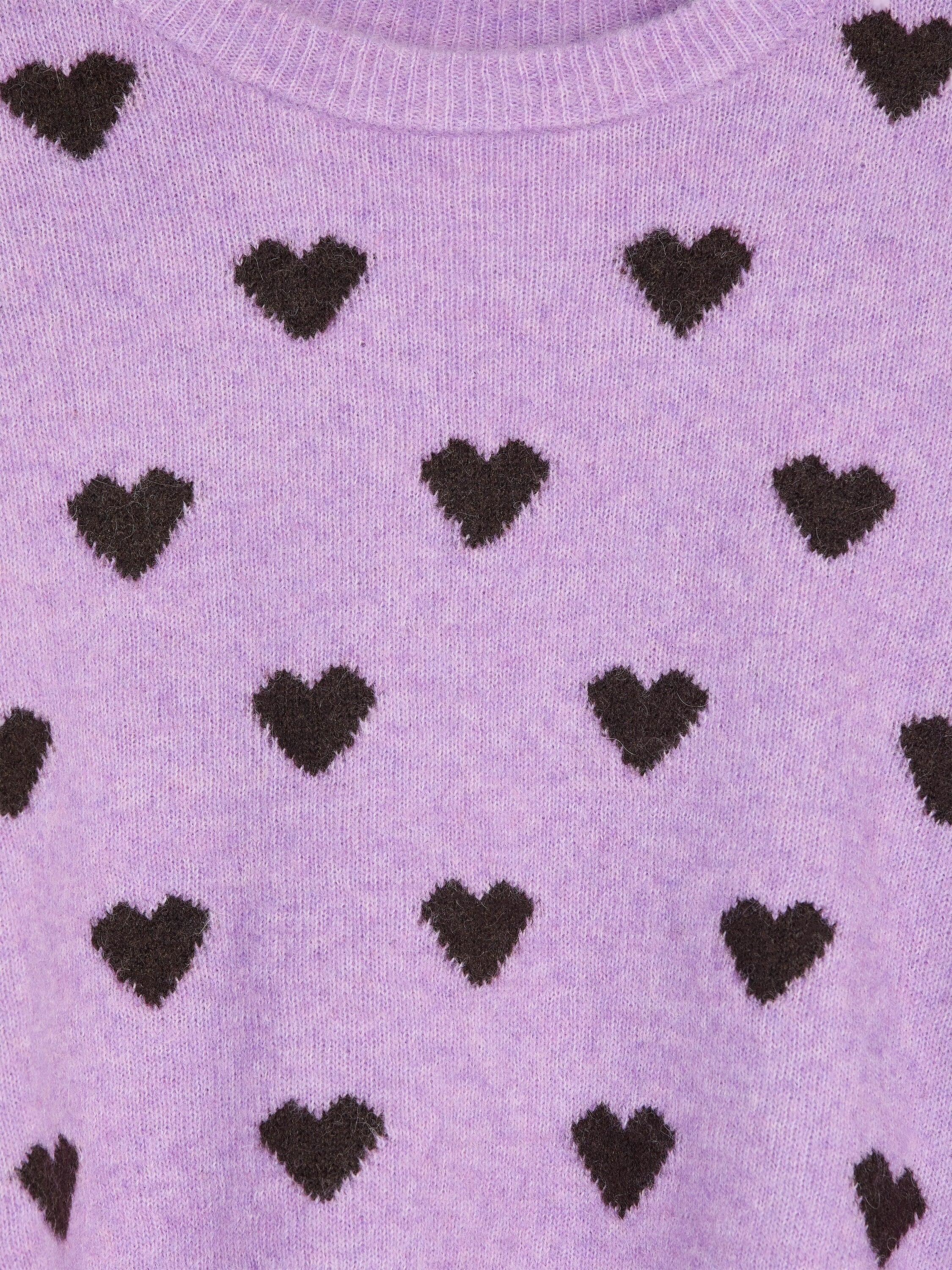 Intarsia Knit Jumper - Purple - Image 3