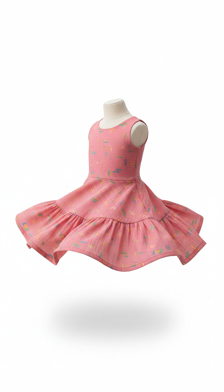 Melon pink twirl dress
