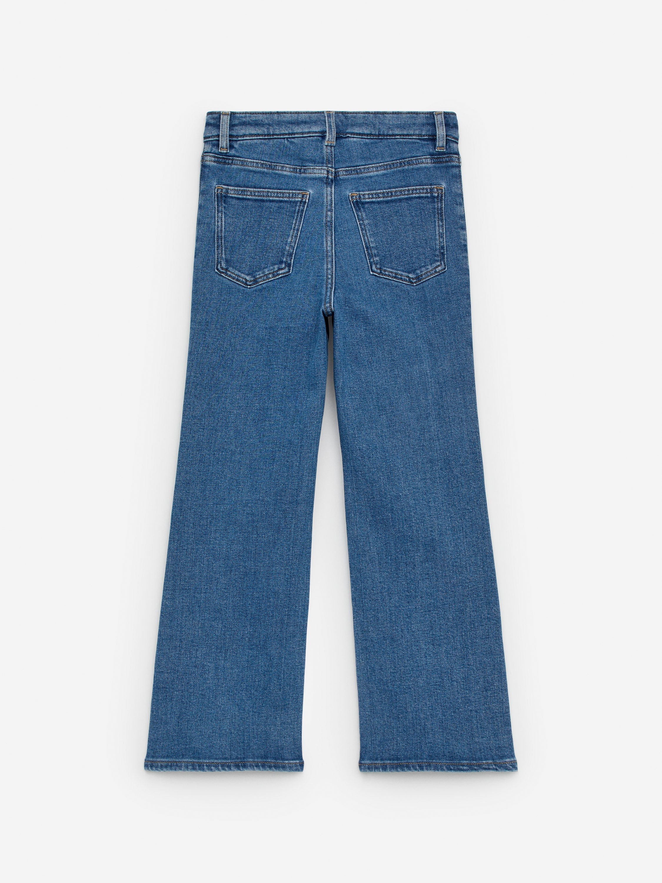 Flared Denim Trousers - Blue - Image 2