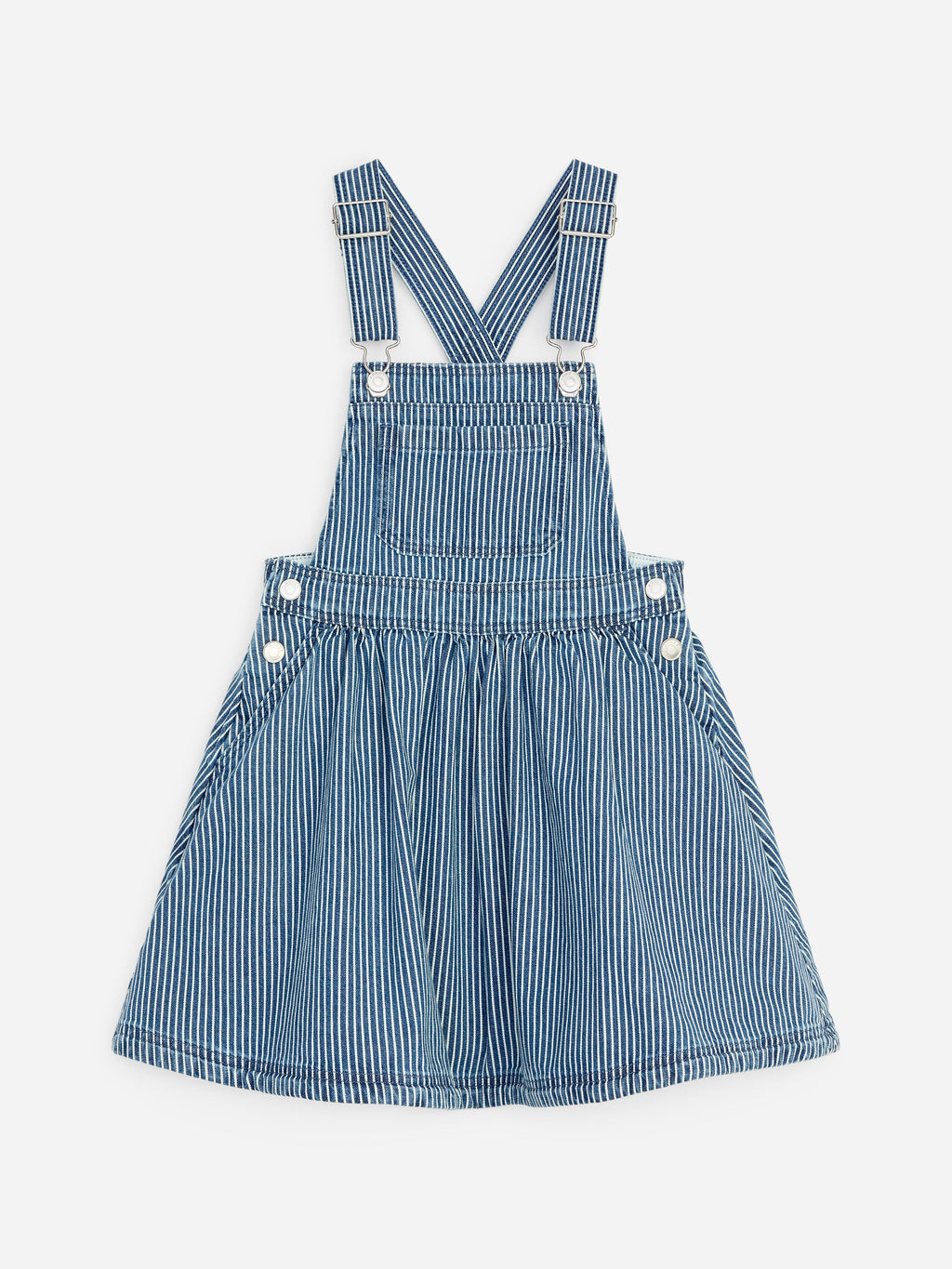 Hickory Striped Apron Dress - Blue