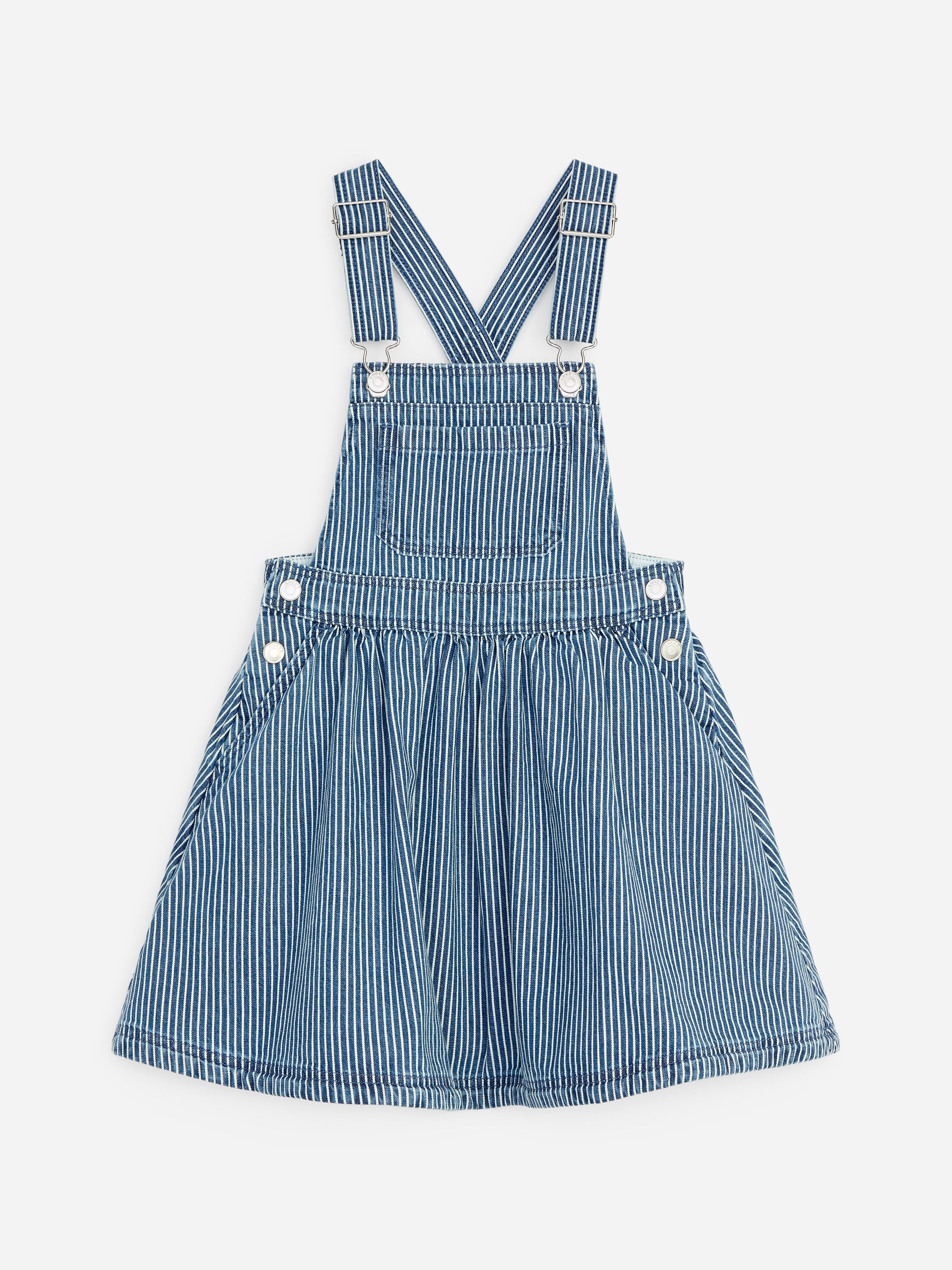 Hickory Striped Apron Dress - Blue