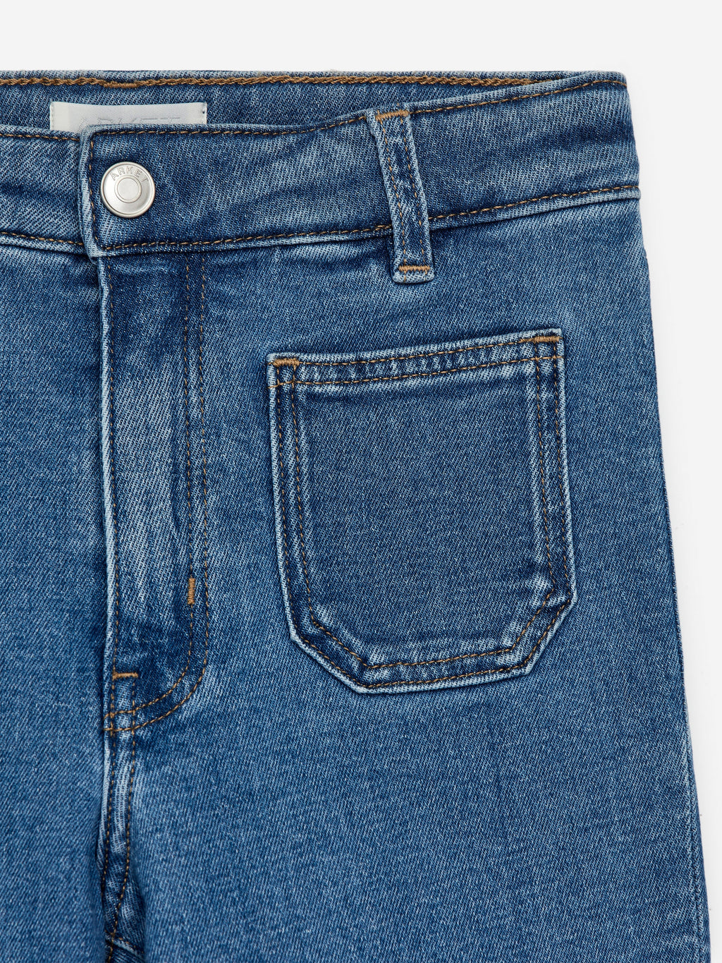 Flared Denim Trousers - Blue - Image 3