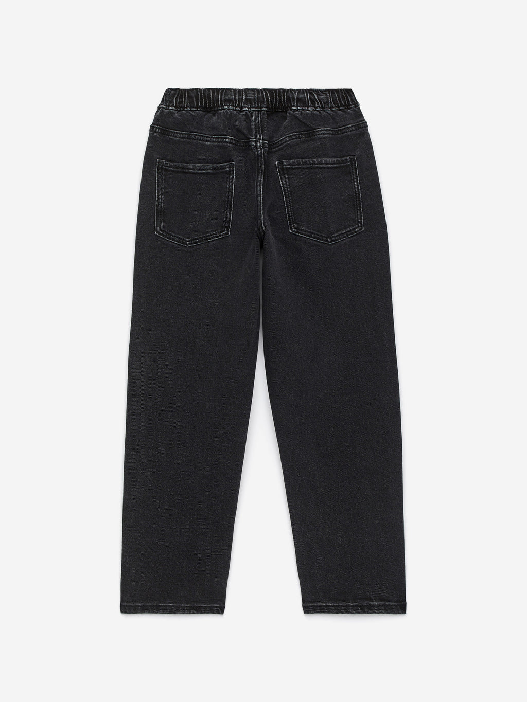 Pull-On Denim Trousers - Black - Image 2