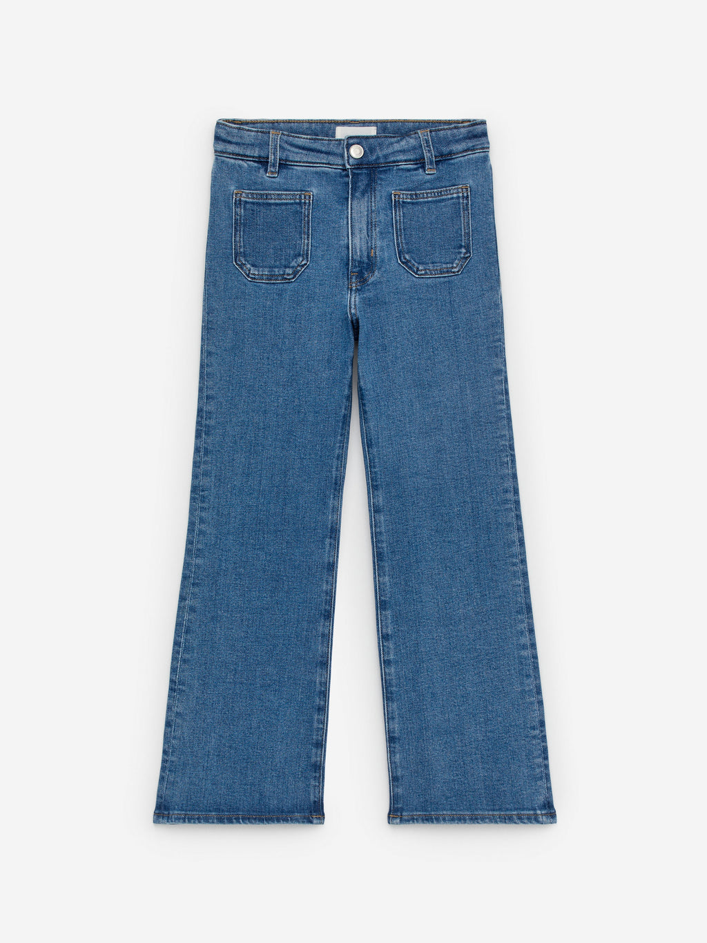Flared Denim Trousers - Blue