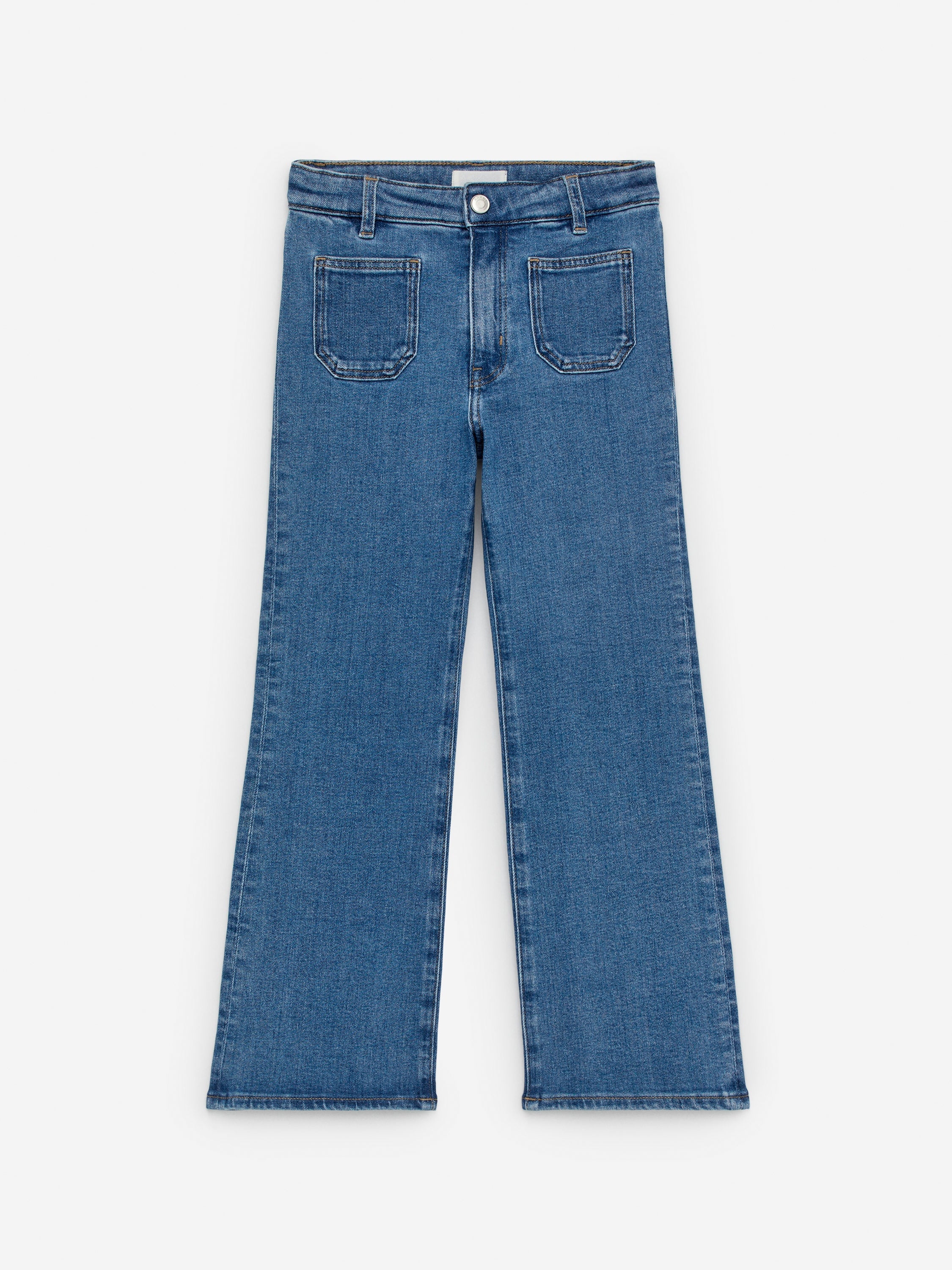 Flared Denim Trousers - Blue