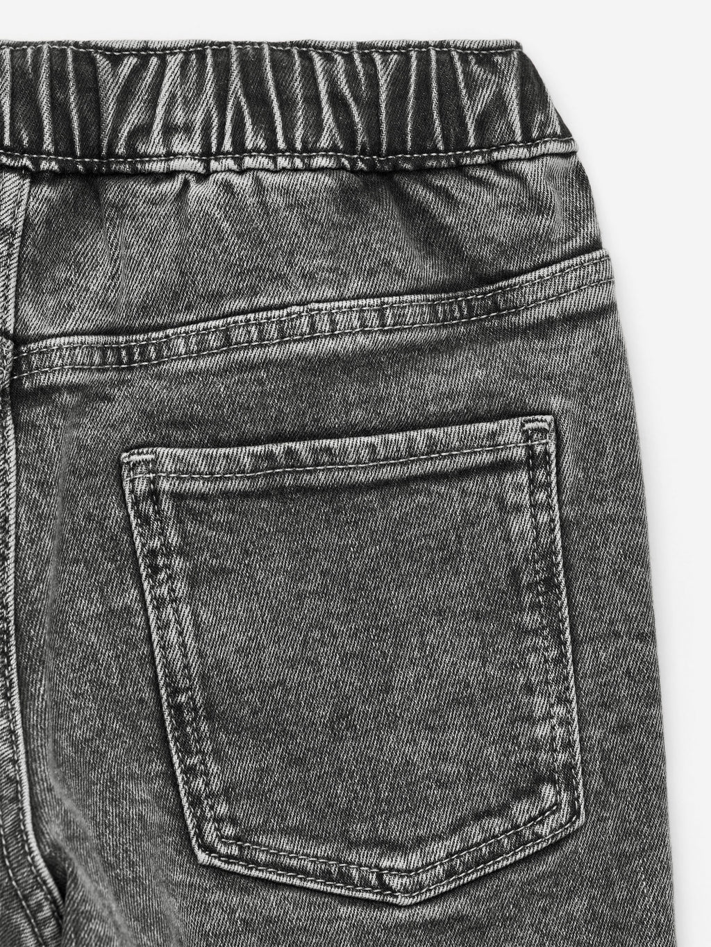 Pull-On Denim Trousers - Grey - Image 3