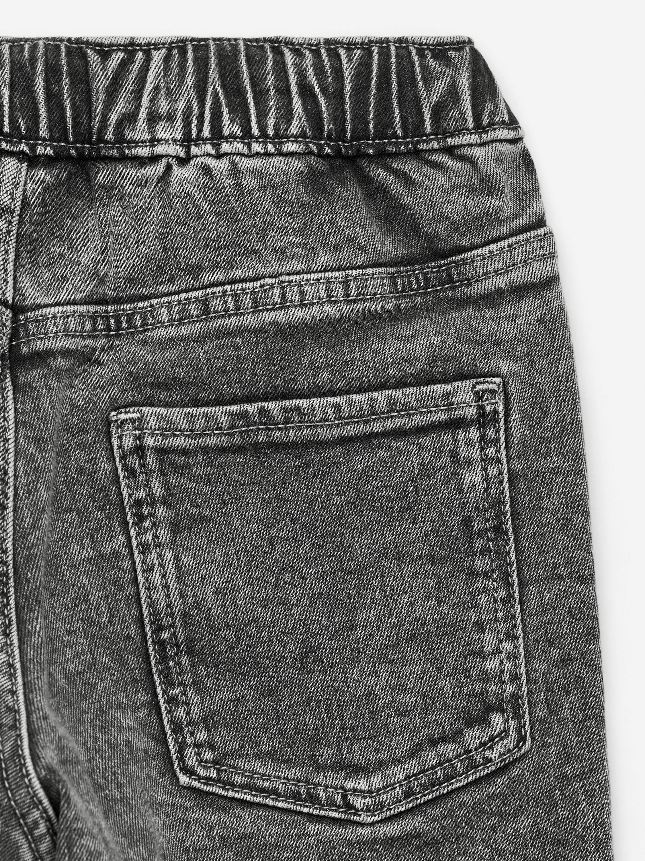 Pull-On Denim Trousers - Grey - Image 3