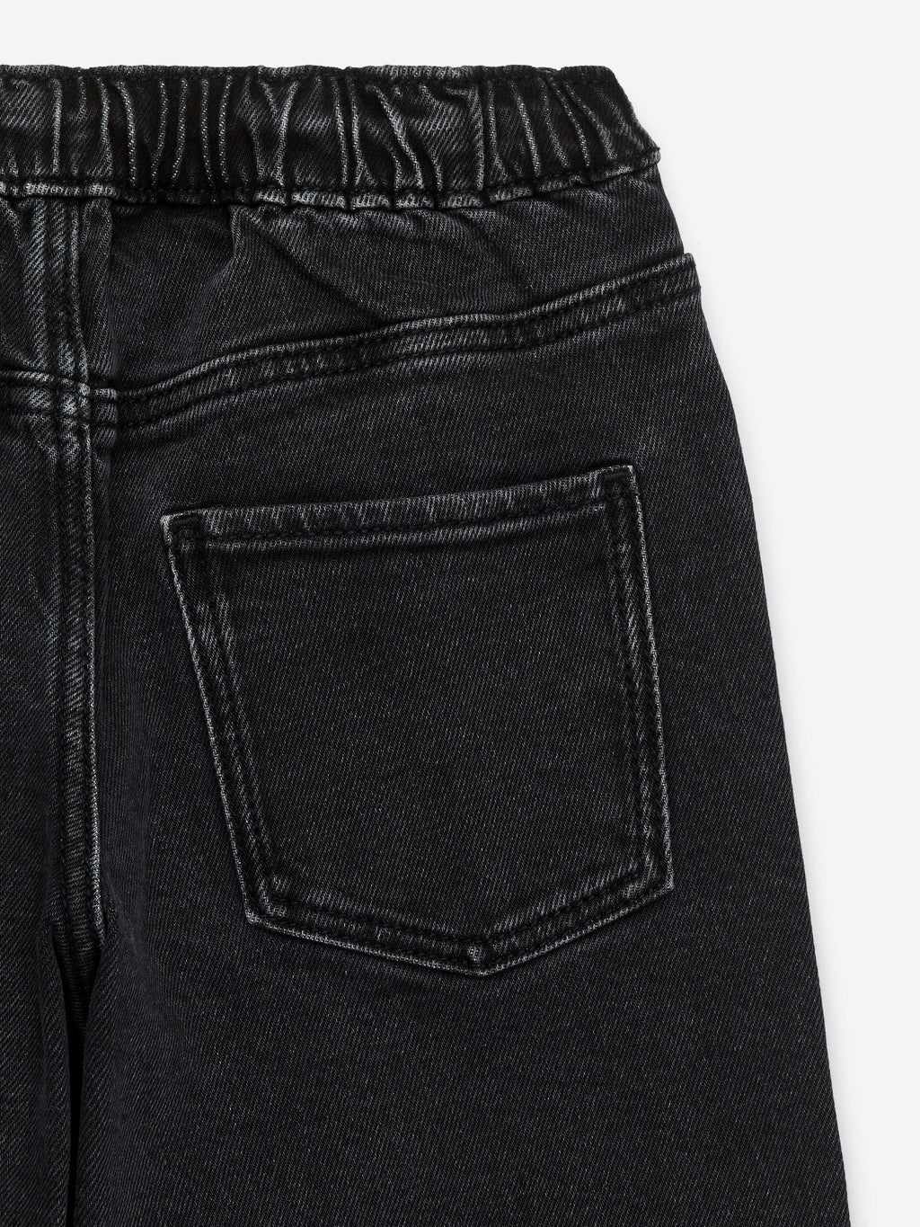 Pull-On Denim Trousers - Black - Image 3