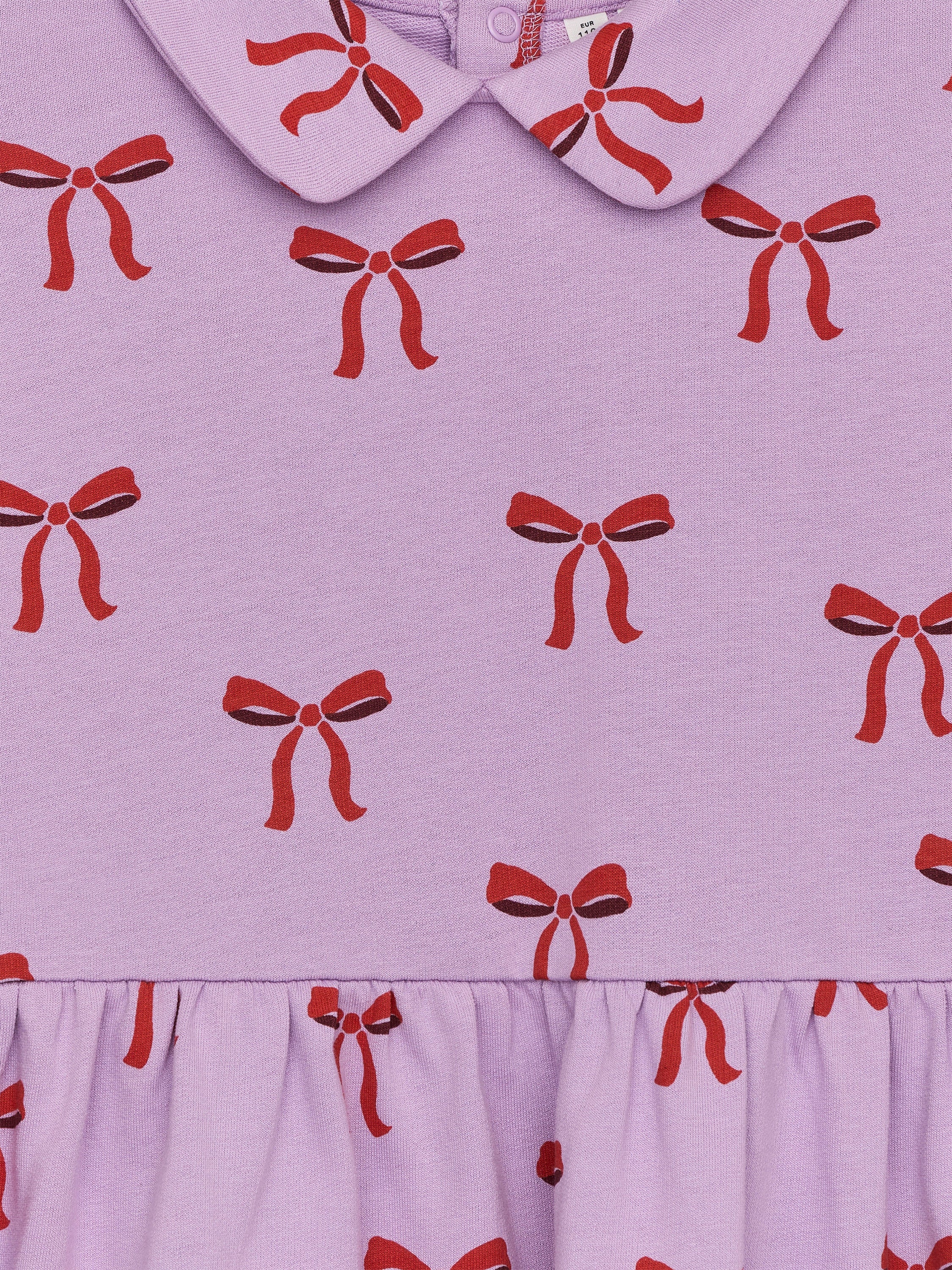 Cotton Sweatshirt Dress - Purple - Image 3