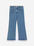 Flared Denim Trousers - Blue