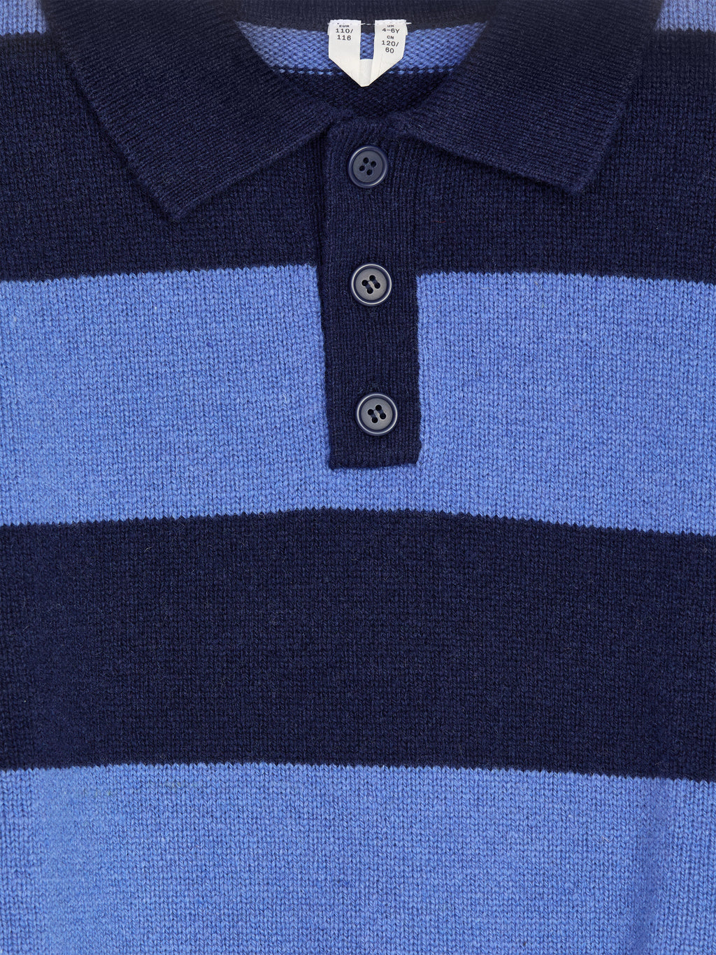 Knitted Wool Polo Shirt - Blue - Image 3