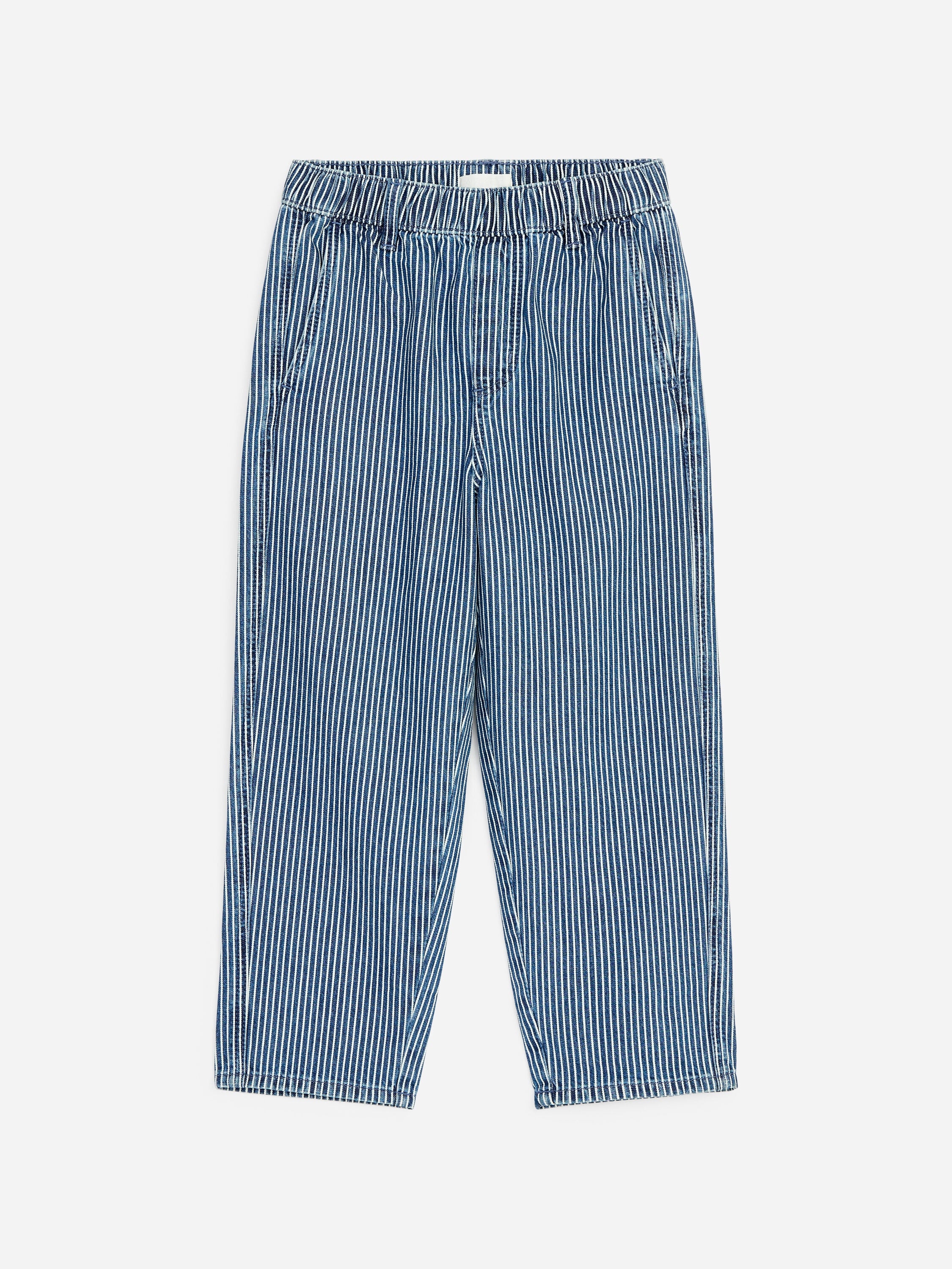 Baggy Hickory Striped Jeans - White