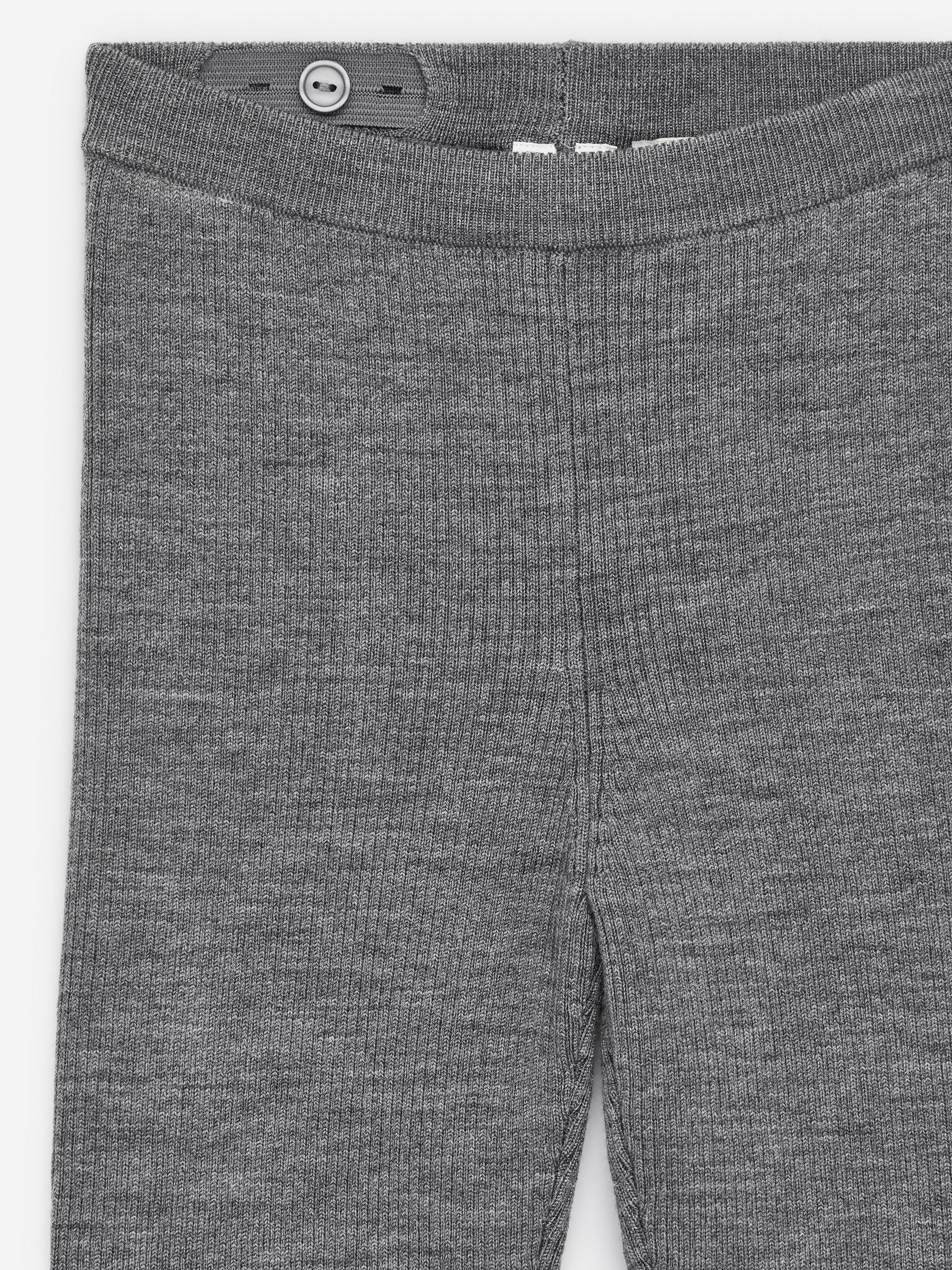 Wool-Blend Rib Leggings - Grey - Image 6