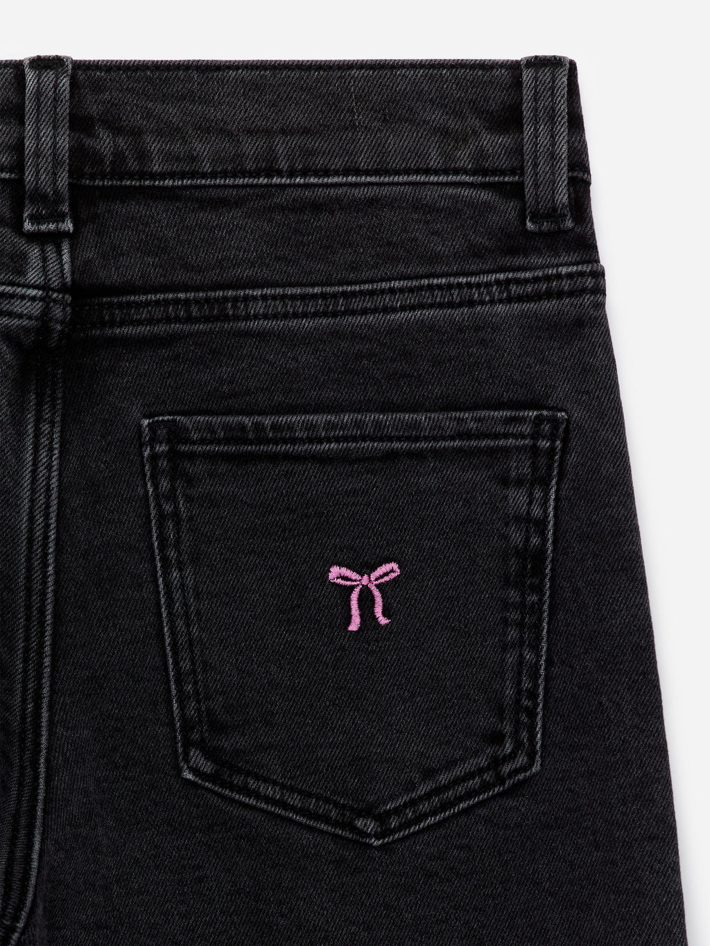 Embroidered Denim Trousers - Black - Image 2