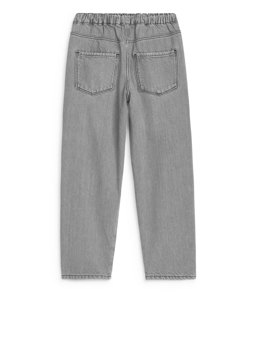 Pull-On Denim Trousers - Grey - Image 2