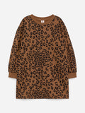 Cotton Sweatshirt Dress - Brown