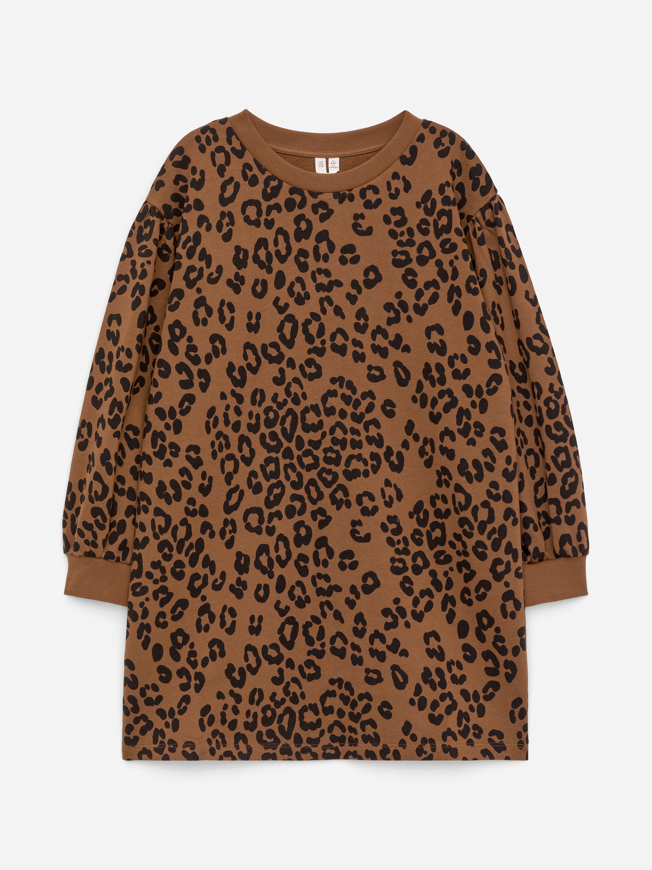 Cotton Sweatshirt Dress - Brown