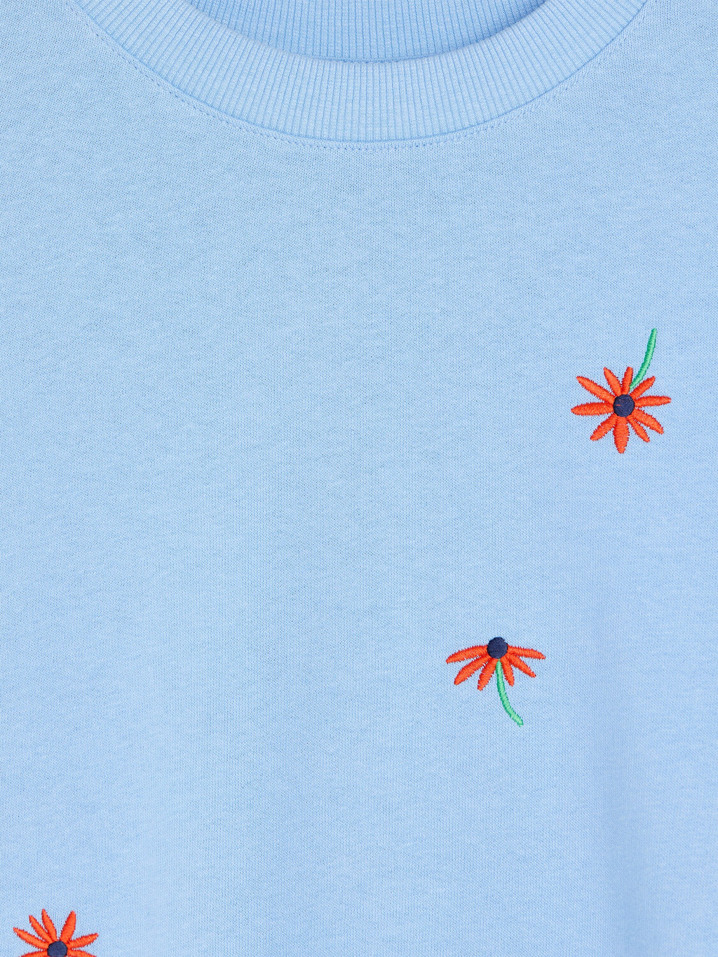 Embroidered Sweatshirt Dress - Blue - Image 3