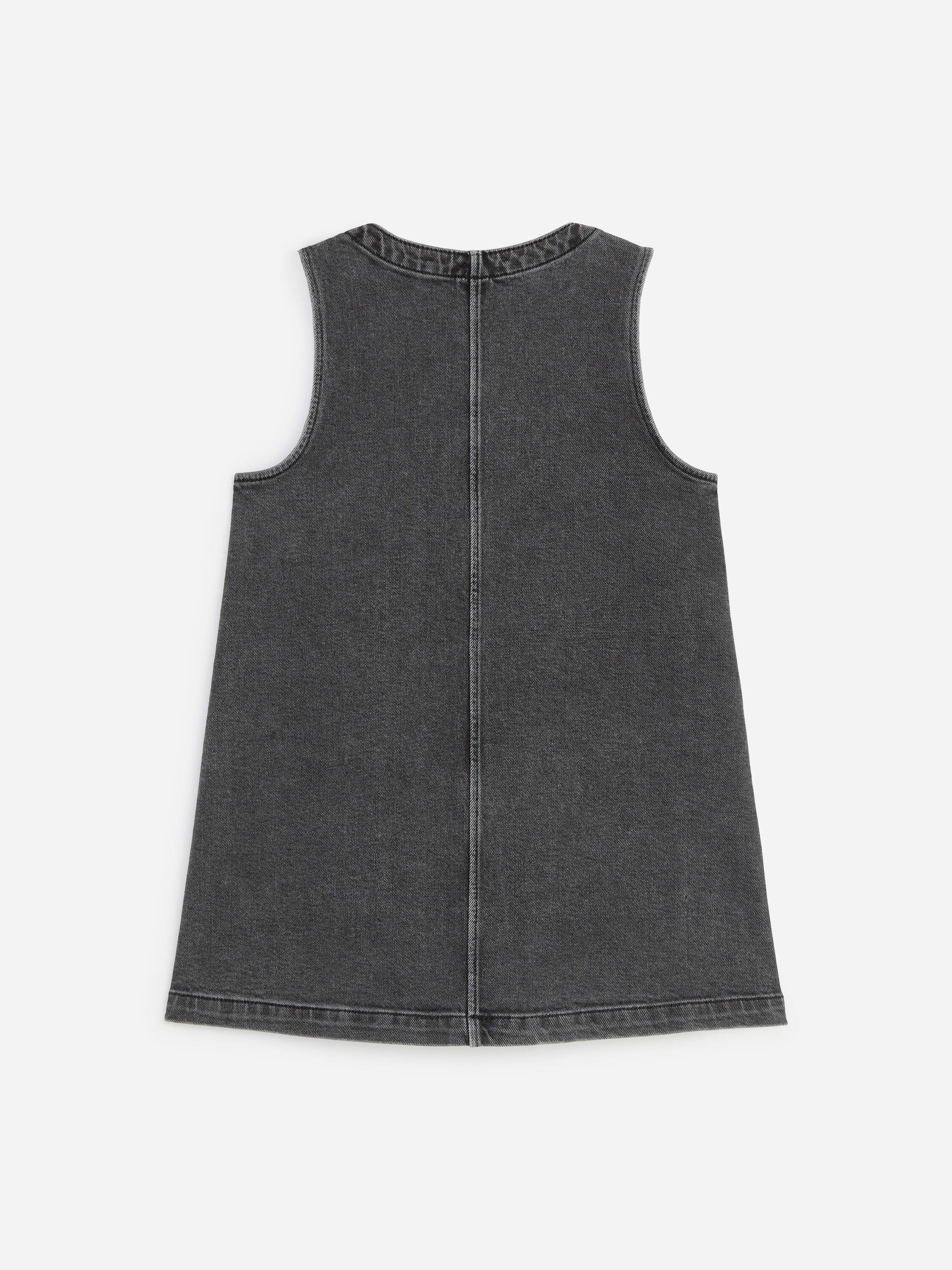 Sleeveless Denim Dress - Black - Image 2