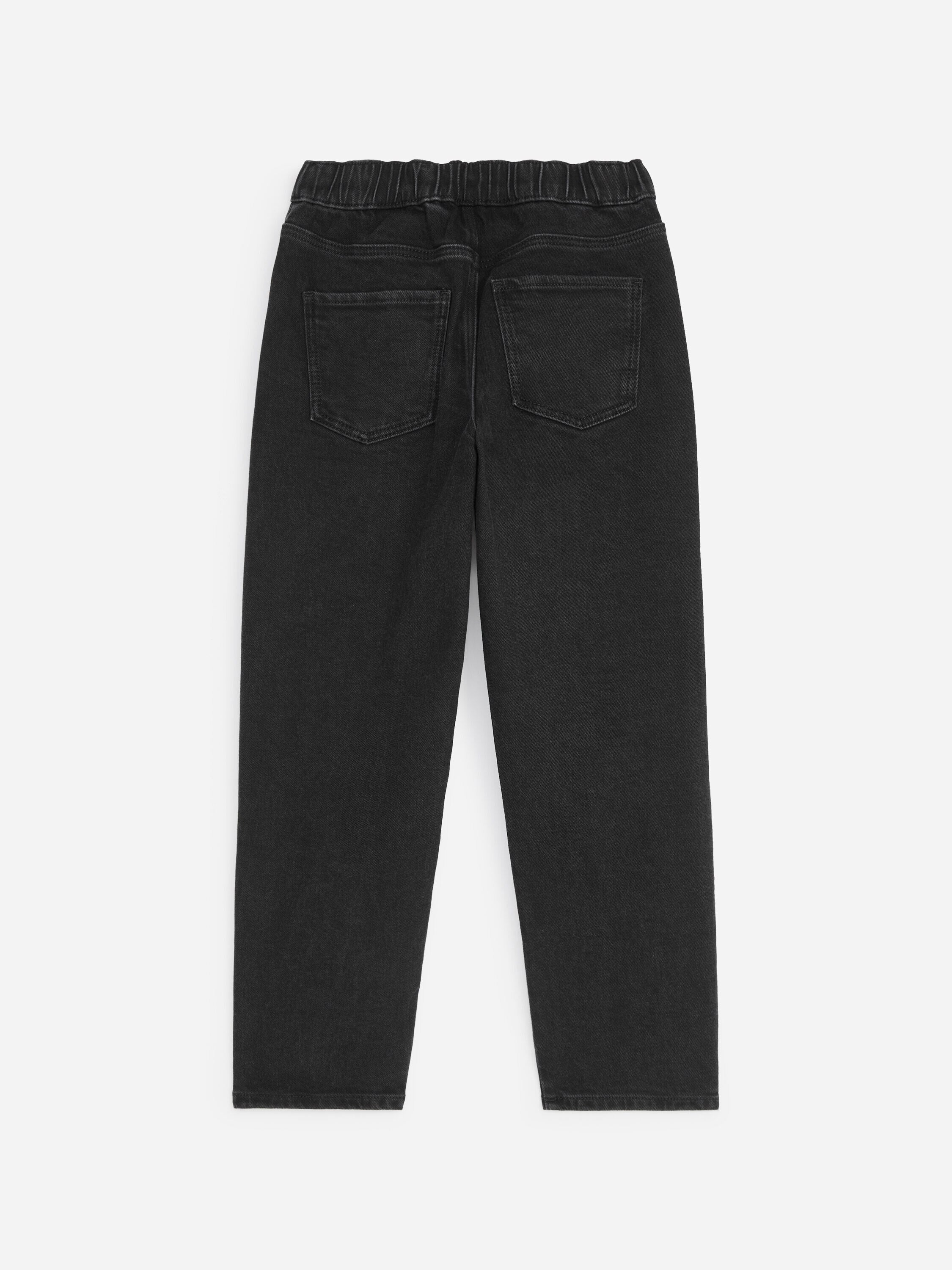 Pull-On Denim Trousers - Black - Image 2