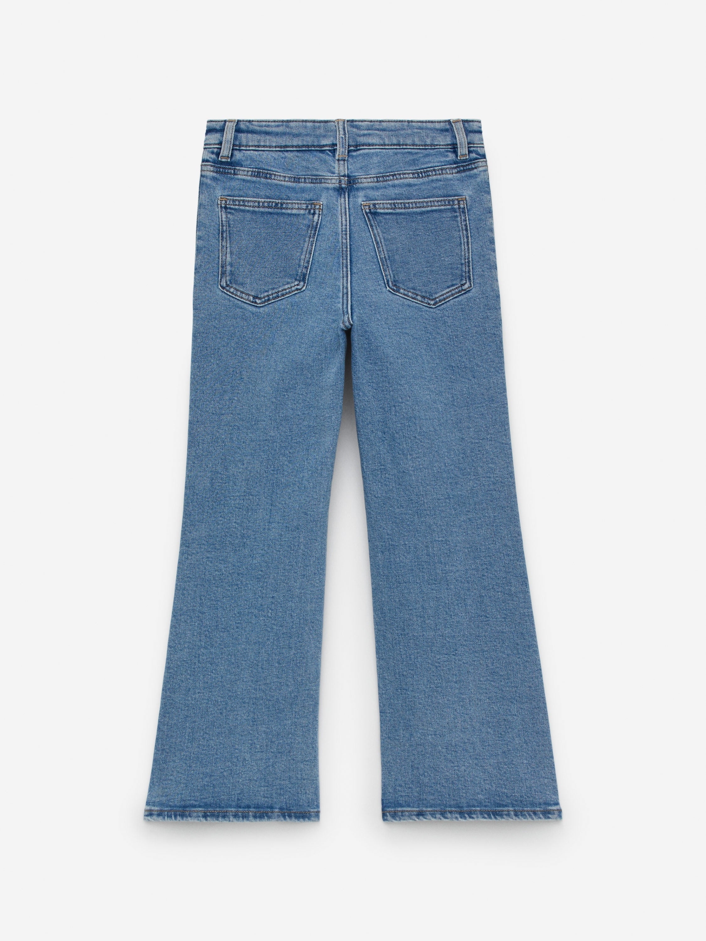 Flared Denim Trousers - Blue - Image 2