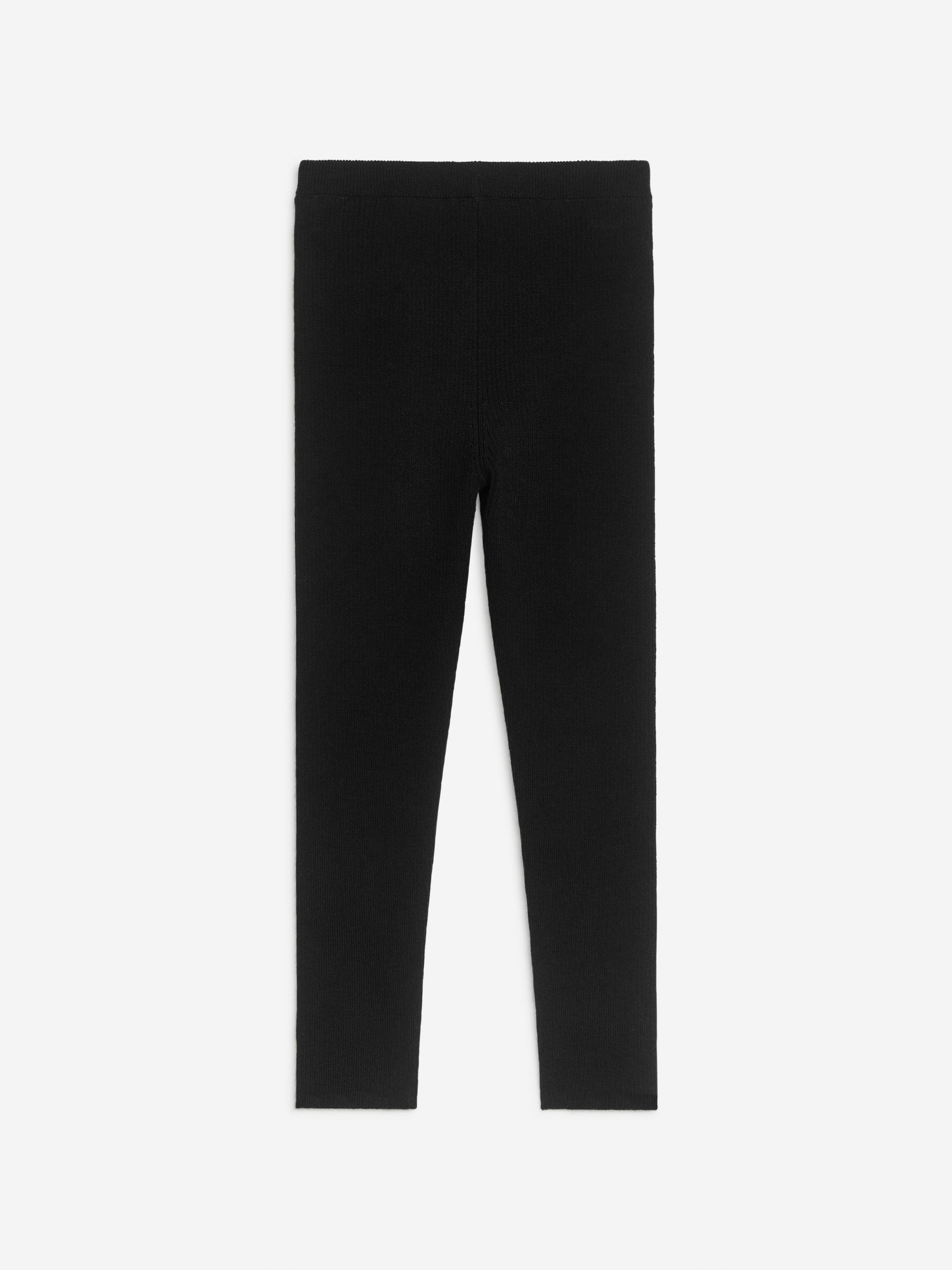 Wool-Blend Rib Leggings - Black - Image 2