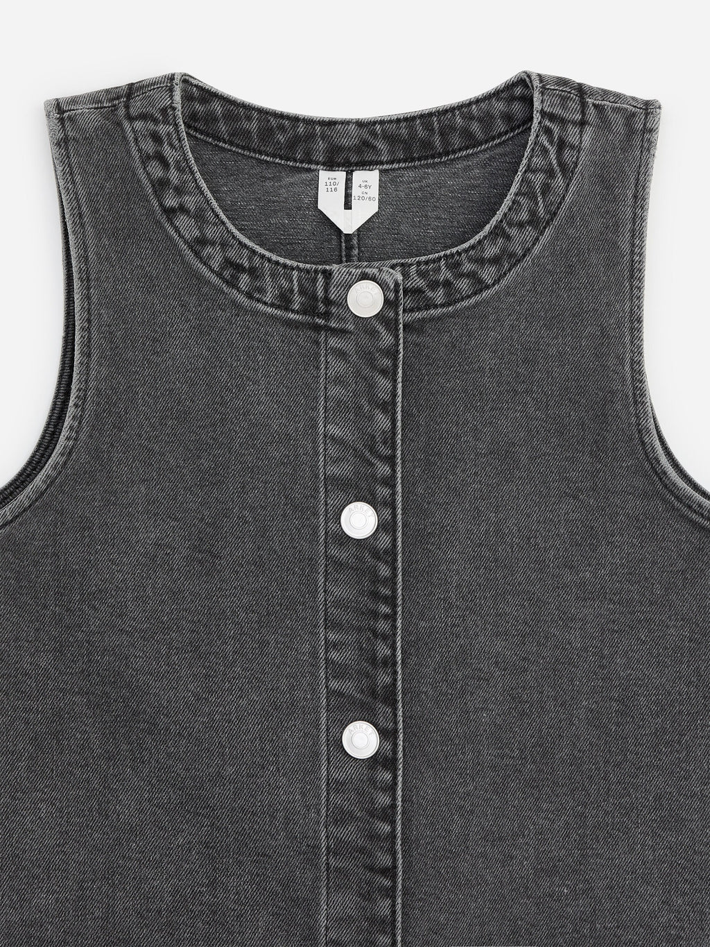 Sleeveless Denim Dress - Black - Image 3