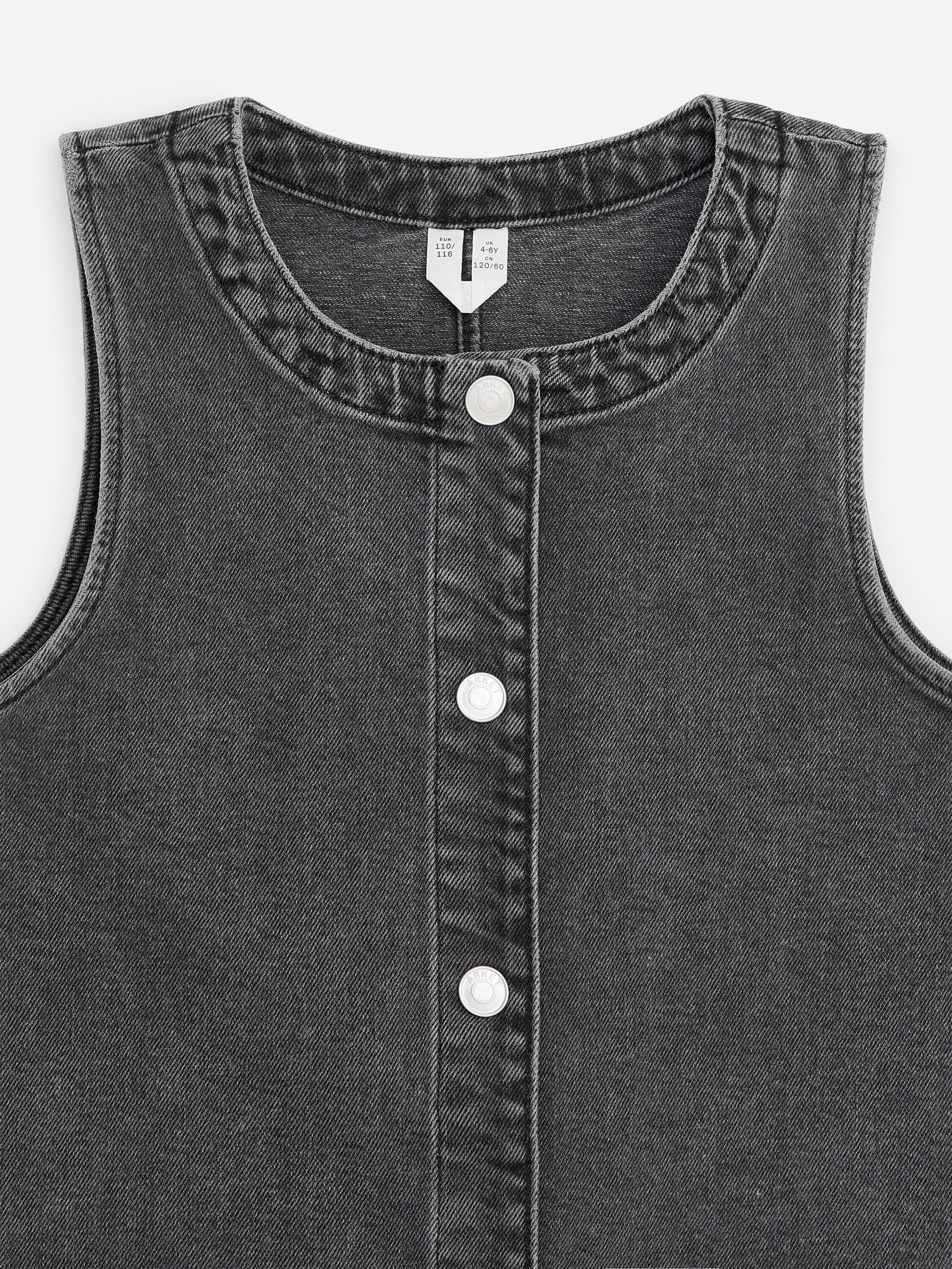 Sleeveless Denim Dress - Black - Image 3