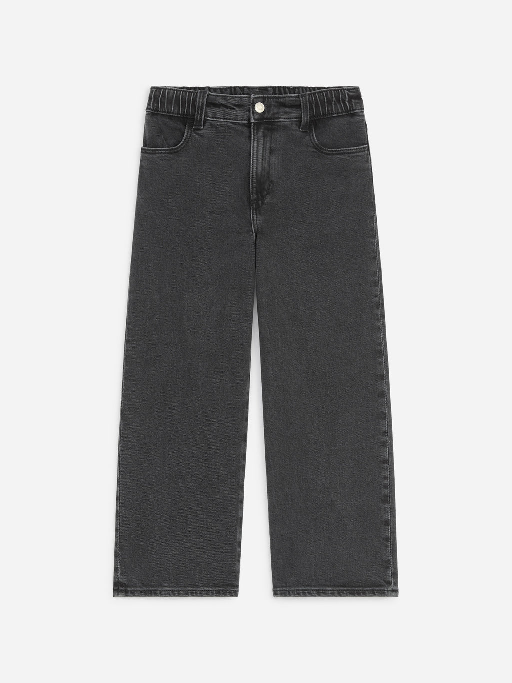 Wide Denim Trousers - Black