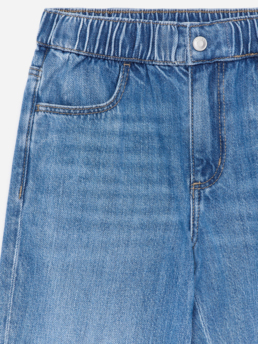Pull-On Denim Trousers - Blue - Image 3