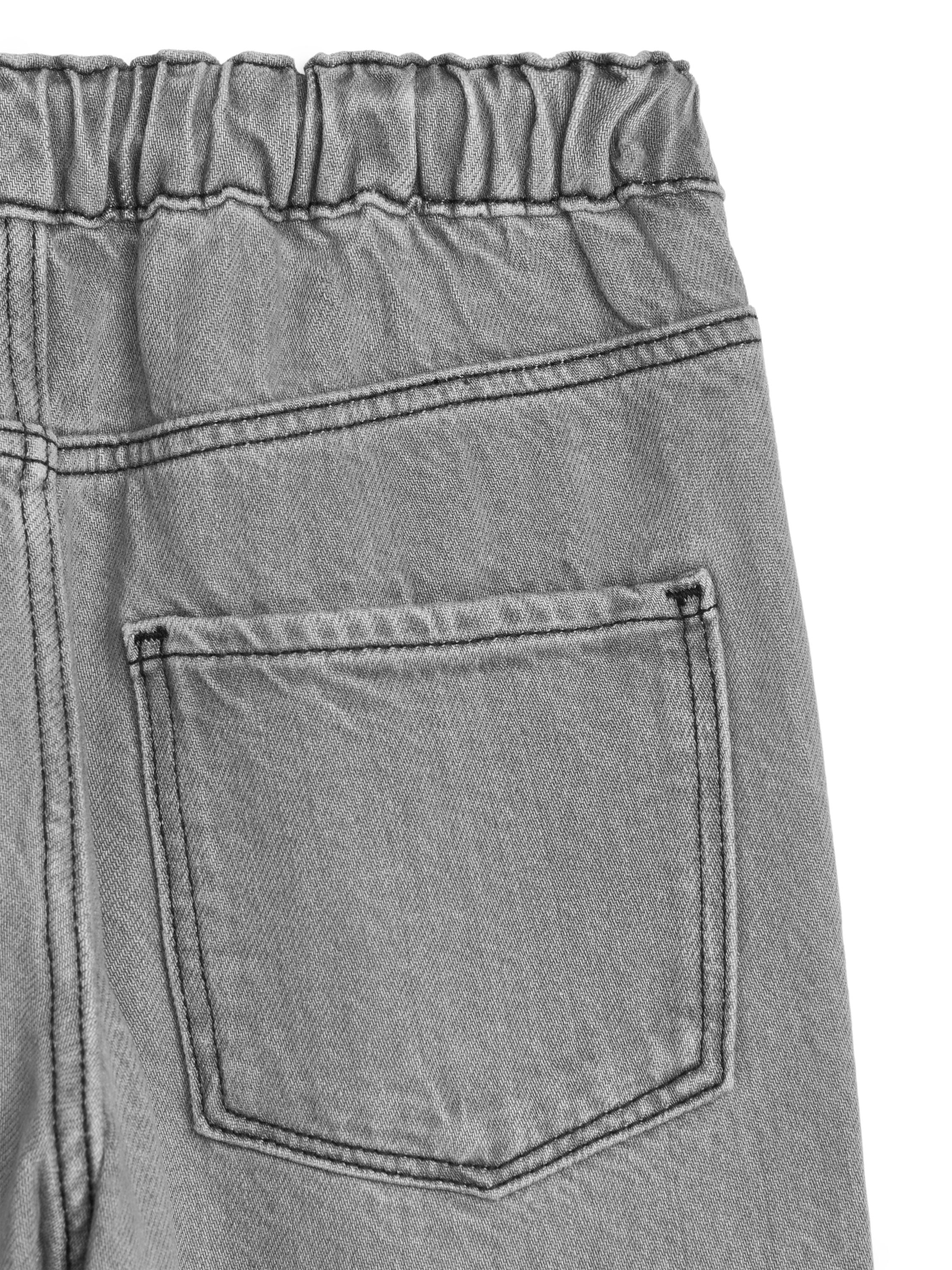 Pull-On Denim Trousers - Grey - Image 3