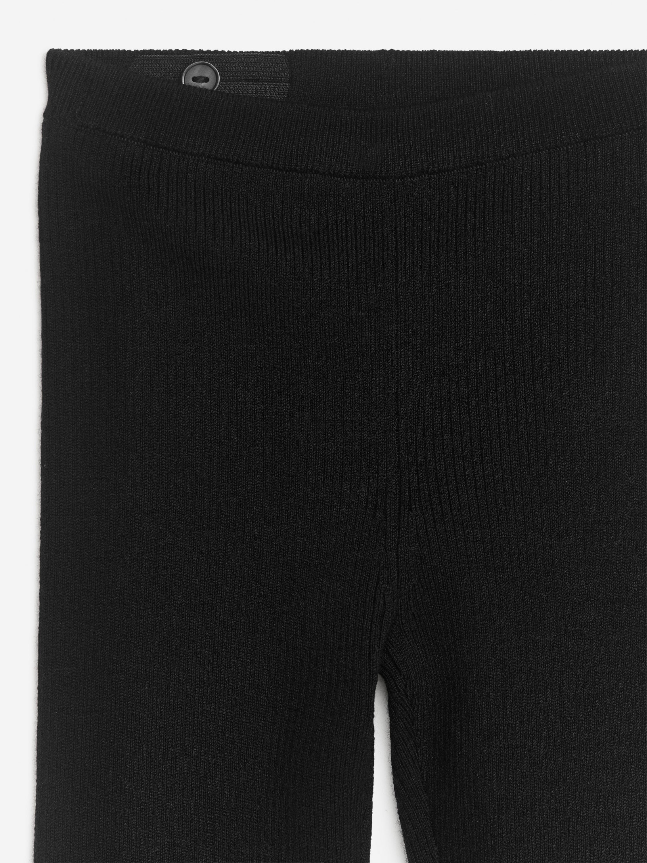 Wool-Blend Rib Leggings - Black - Image 3
