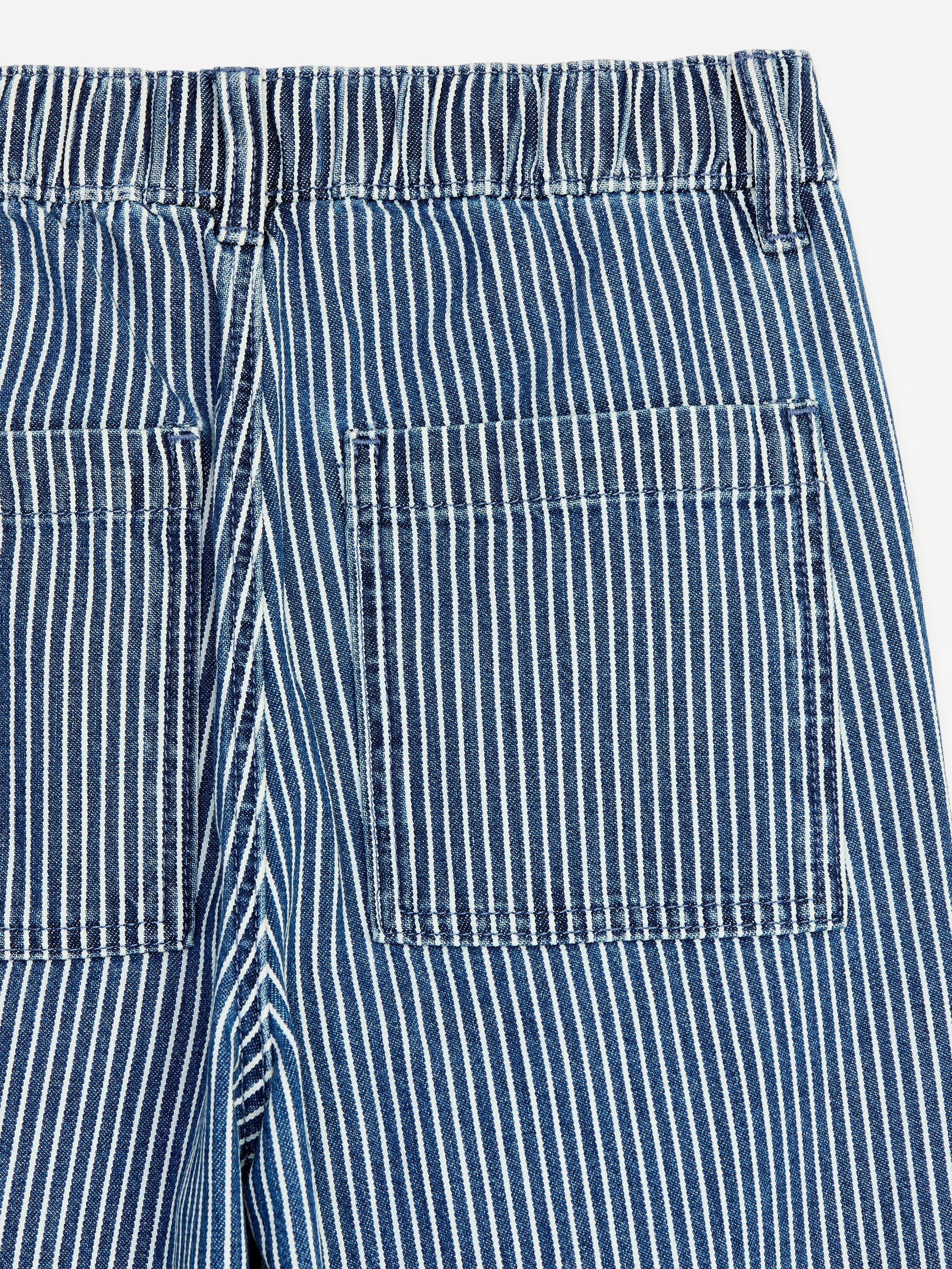 Baggy Hickory Striped Jeans - White - Image 12