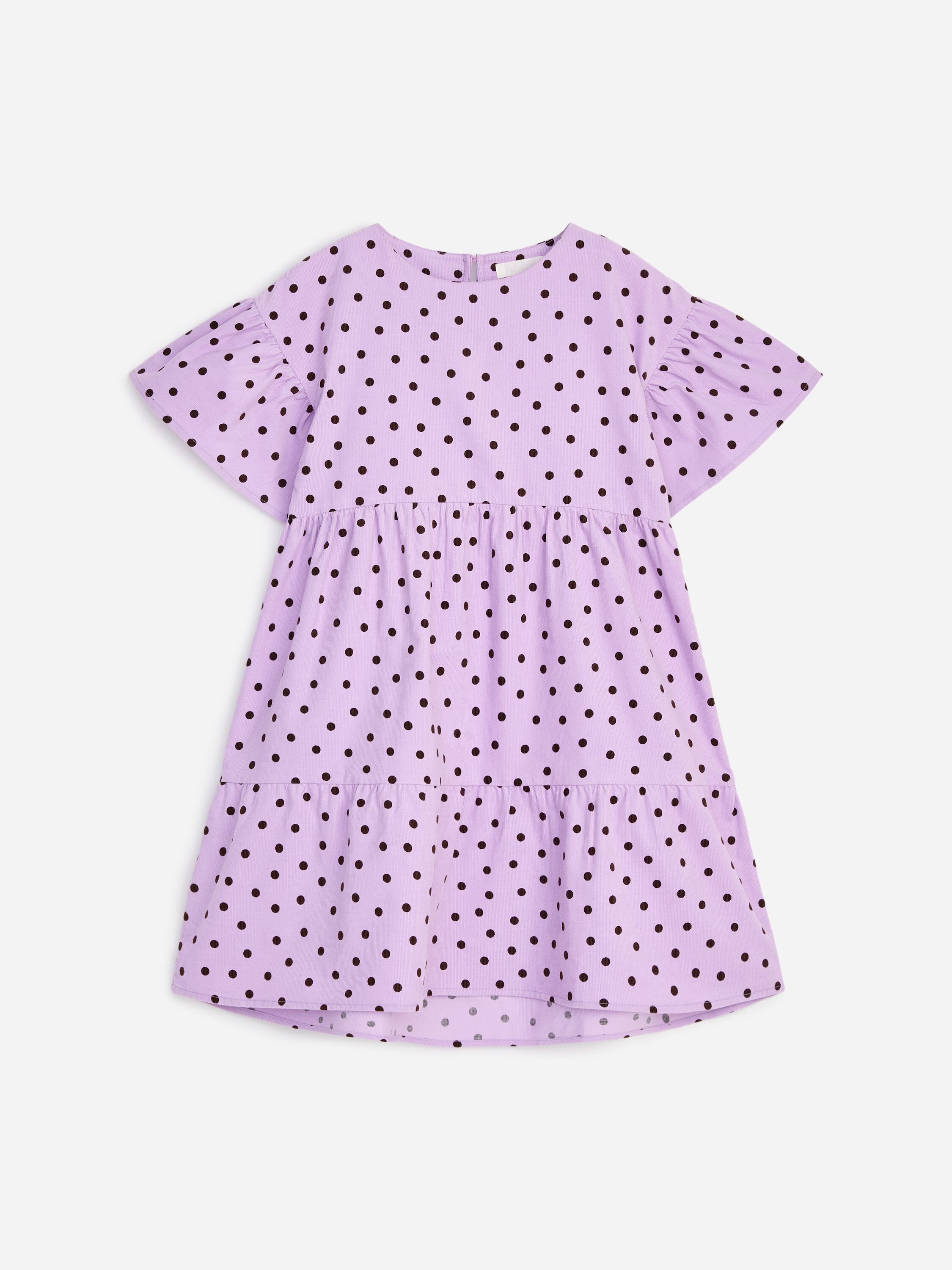 Frill Corduroy Dress - Purple