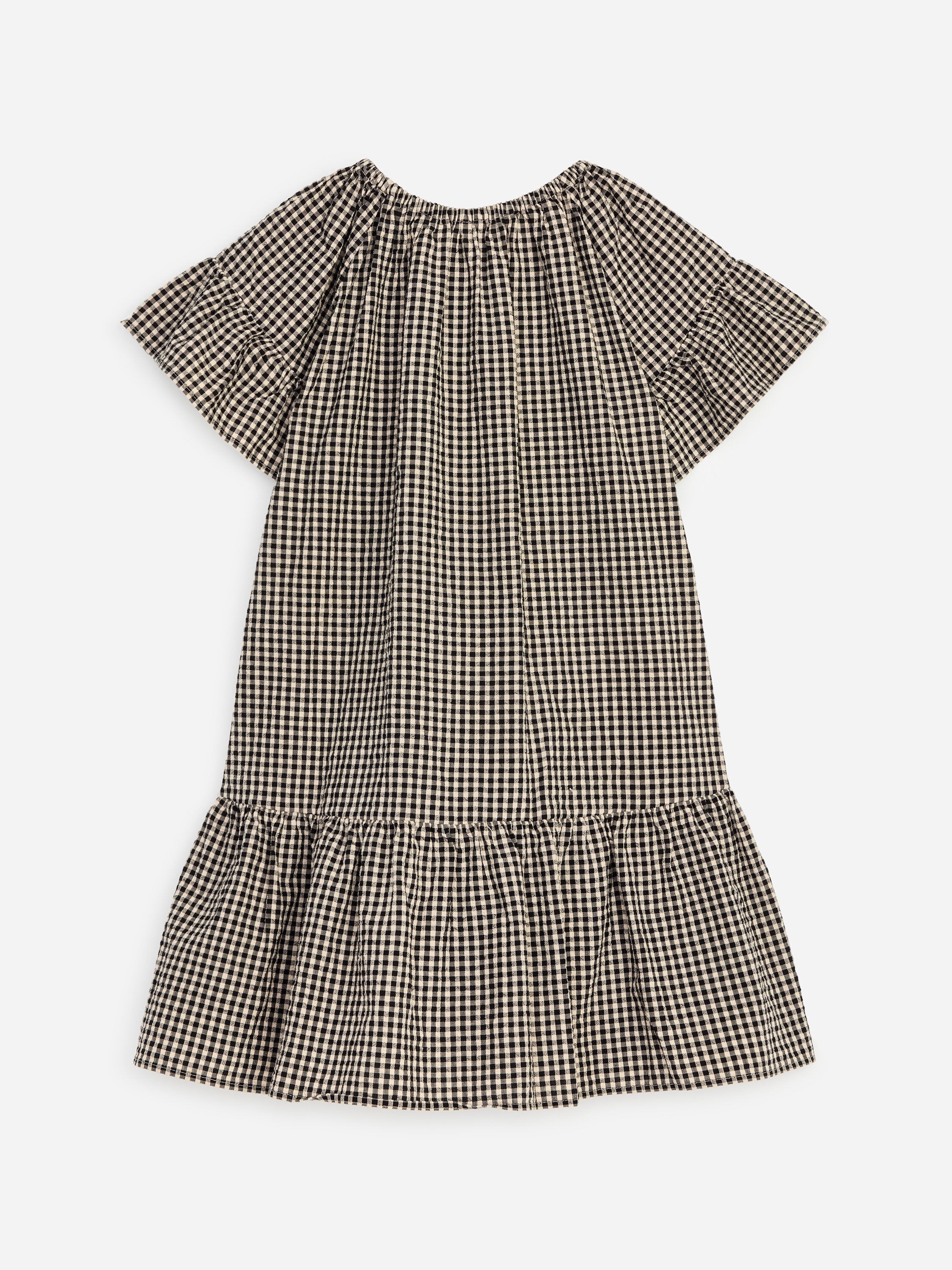 Cotton Muslin Frill Dress - Beige - Image 2