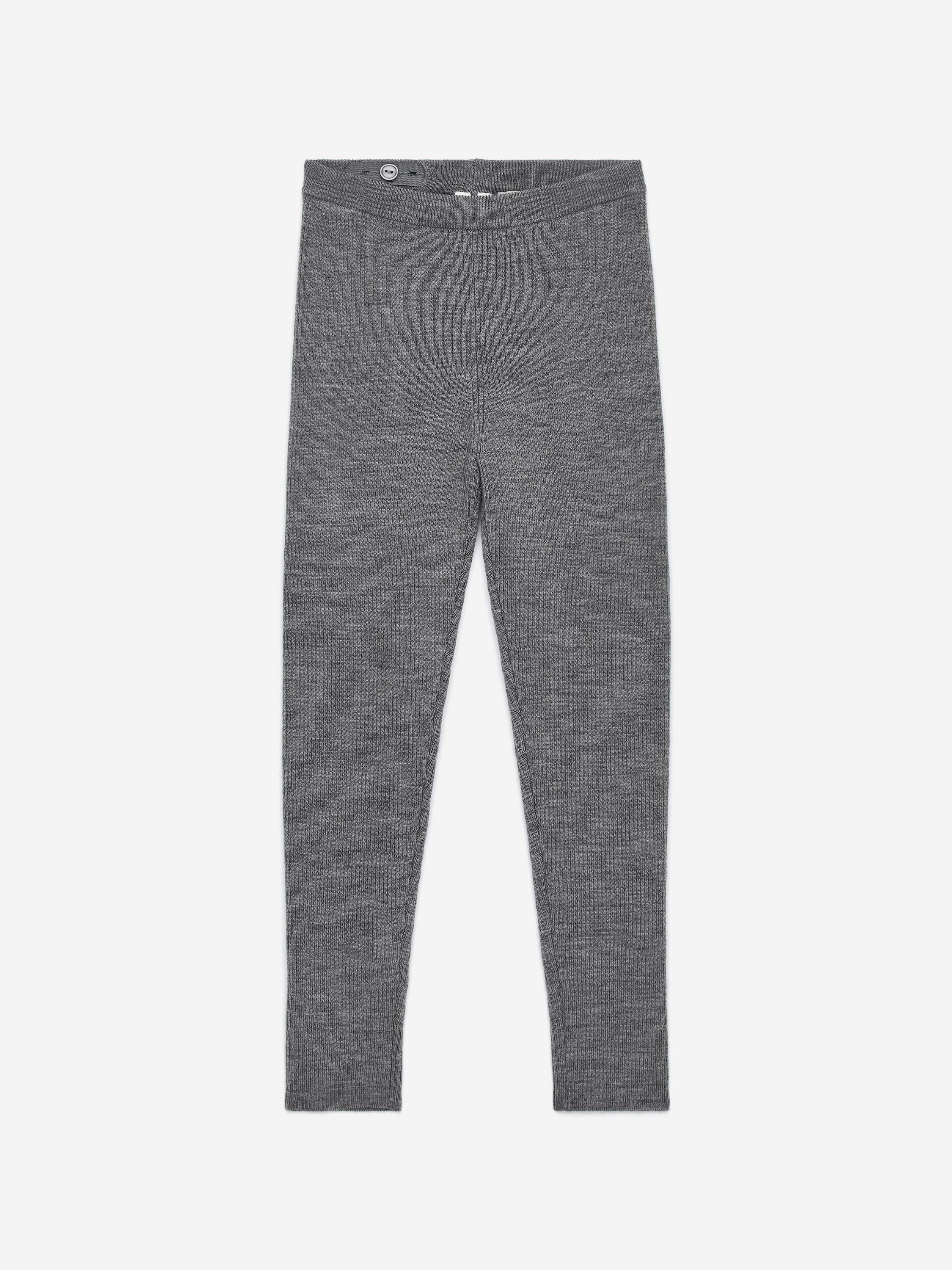 Wool-Blend Rib Leggings - Grey - Image 2