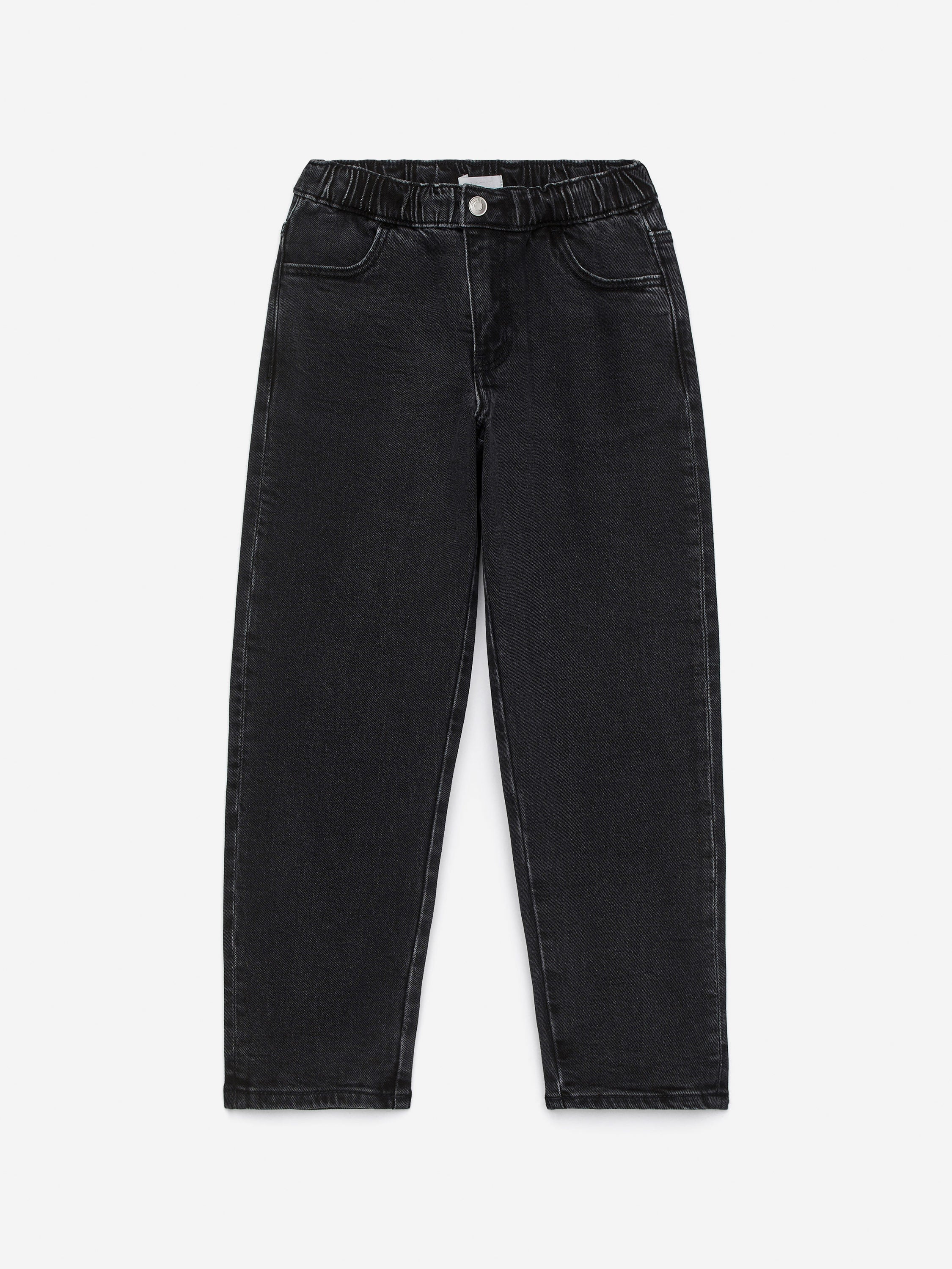 Pull-On Denim Trousers - Black