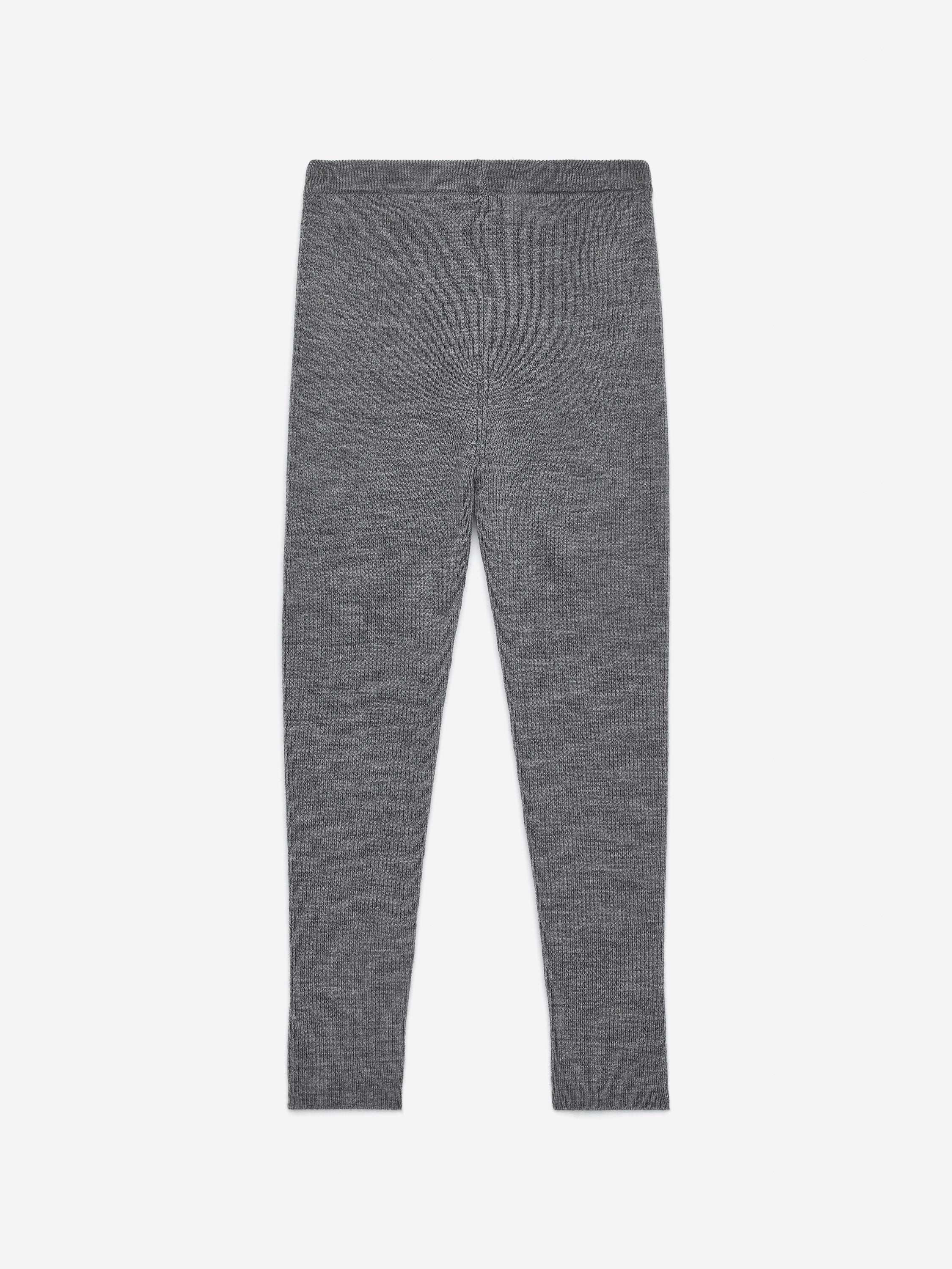 Wool-Blend Rib Leggings - Grey - Image 4