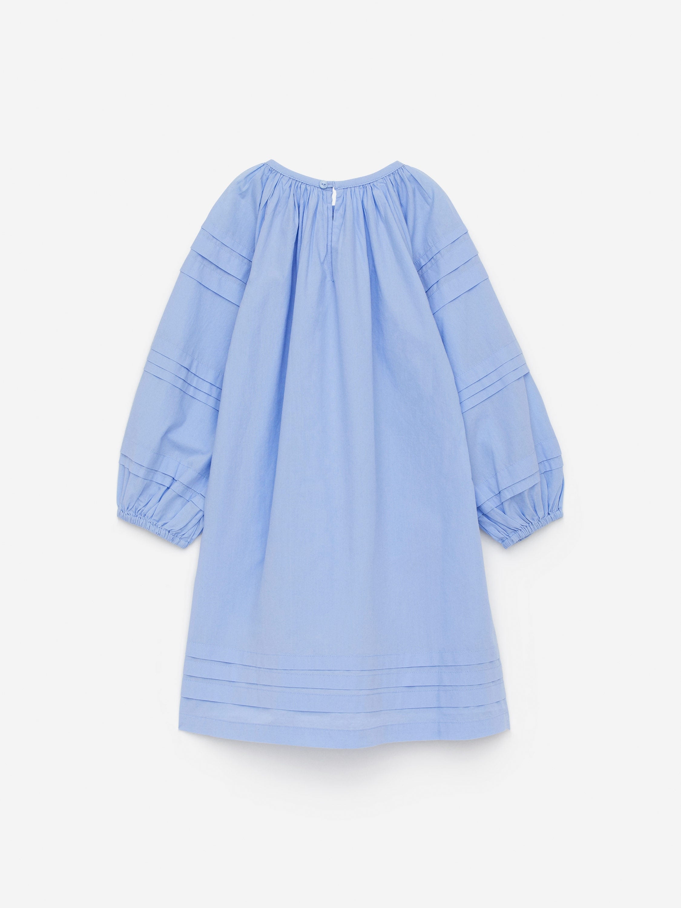 Tuck-Detail Poplin Dress - Blue - Image 2