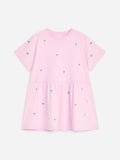 Embroidered Jersey Dress - Pink