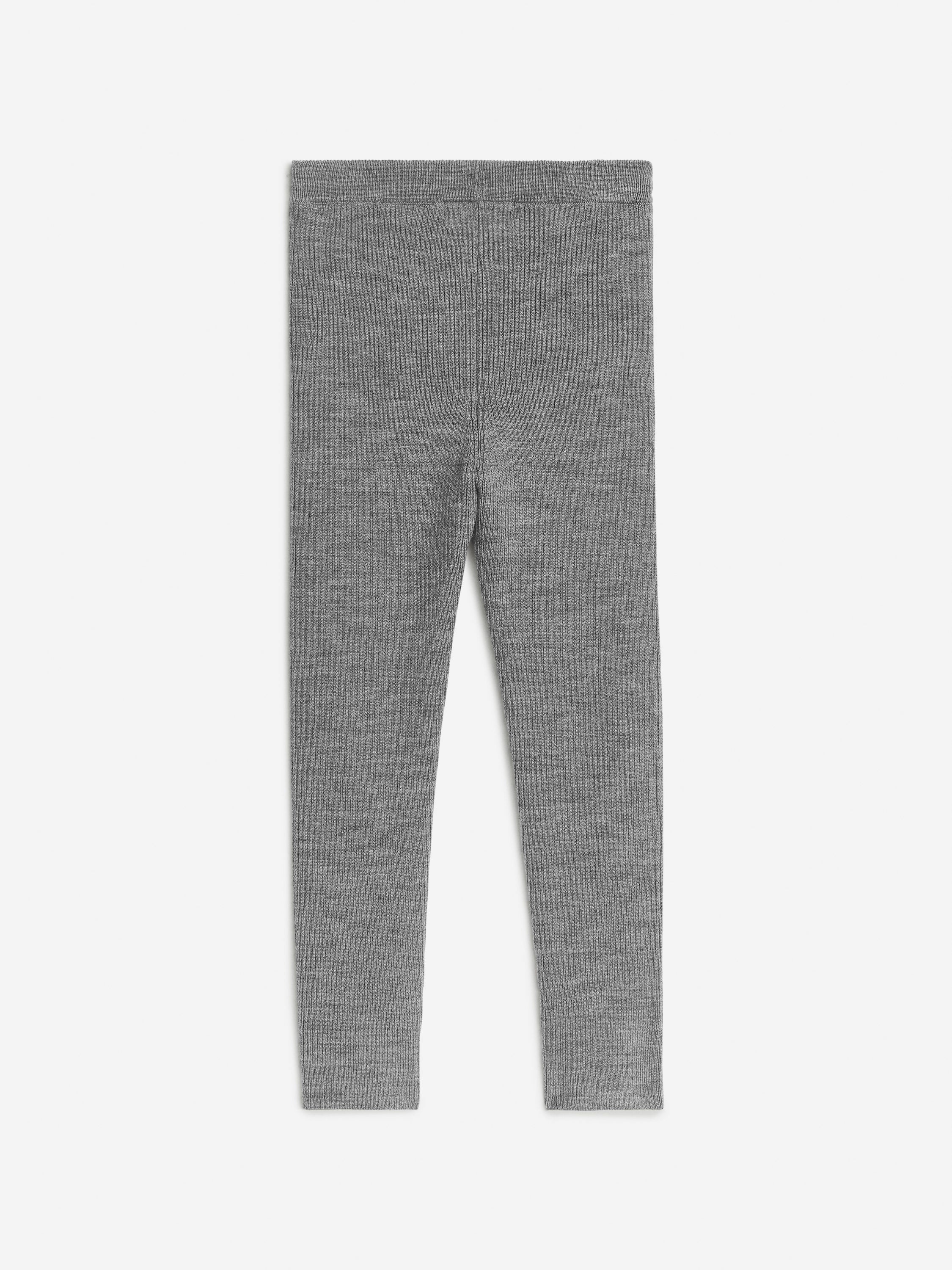 Wool-Blend Rib Leggings - Grey - Image 3
