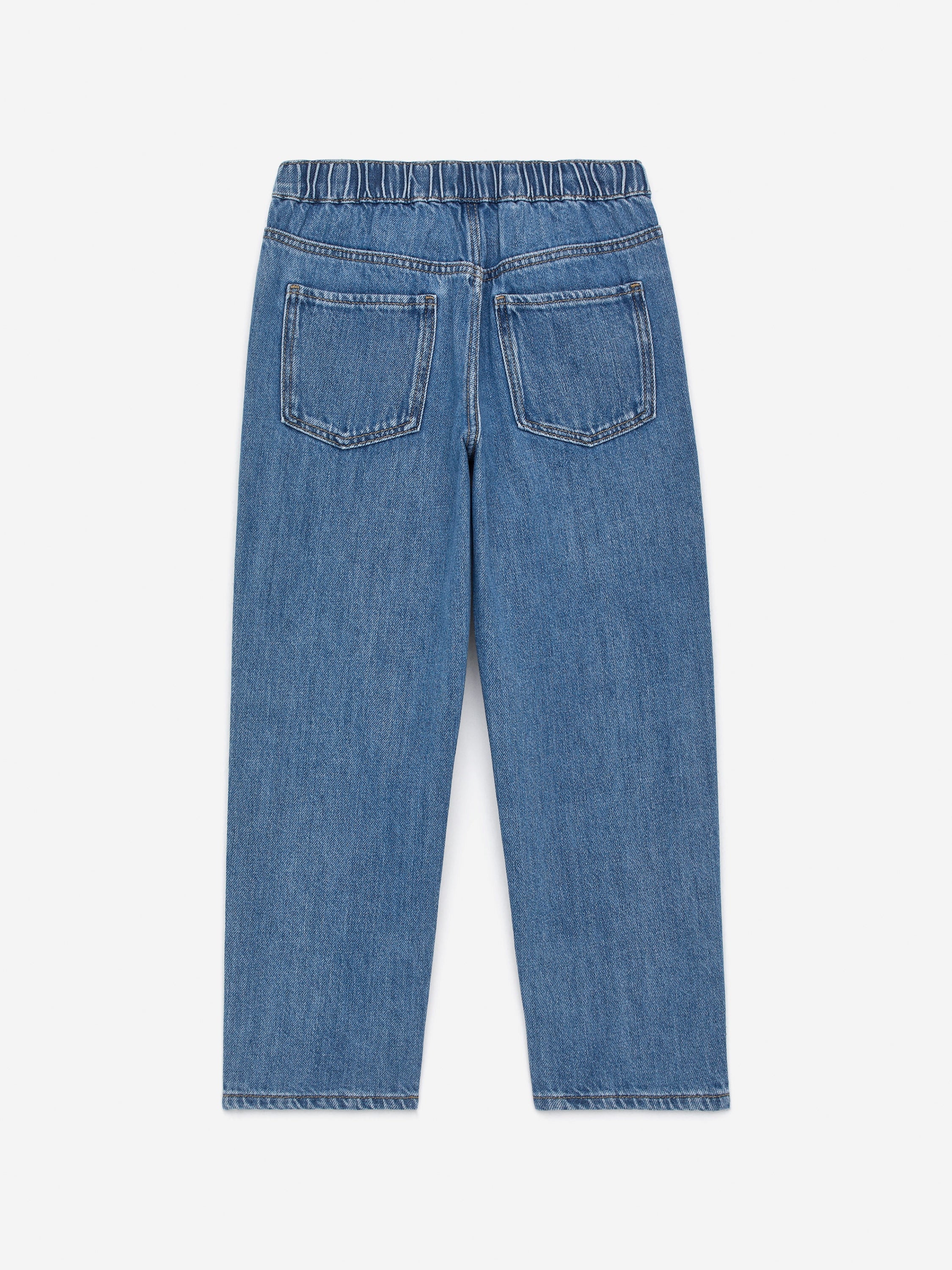 Pull-On Denim Trousers - Blue - Image 2