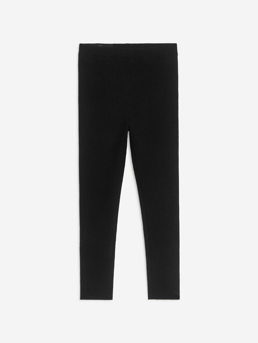 Wool-Blend Rib Leggings - Black