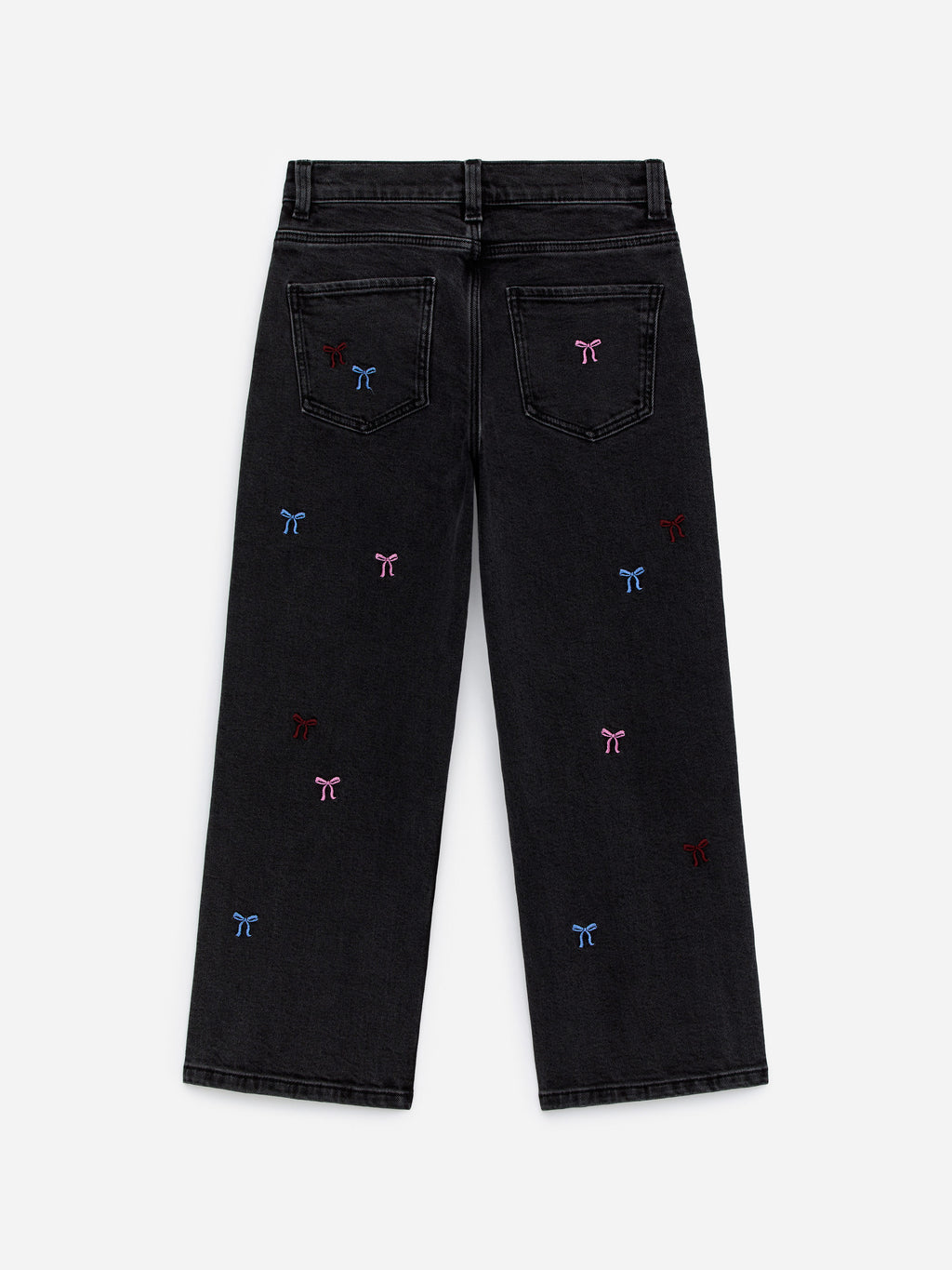 Embroidered Denim Trousers - Black - Image 3