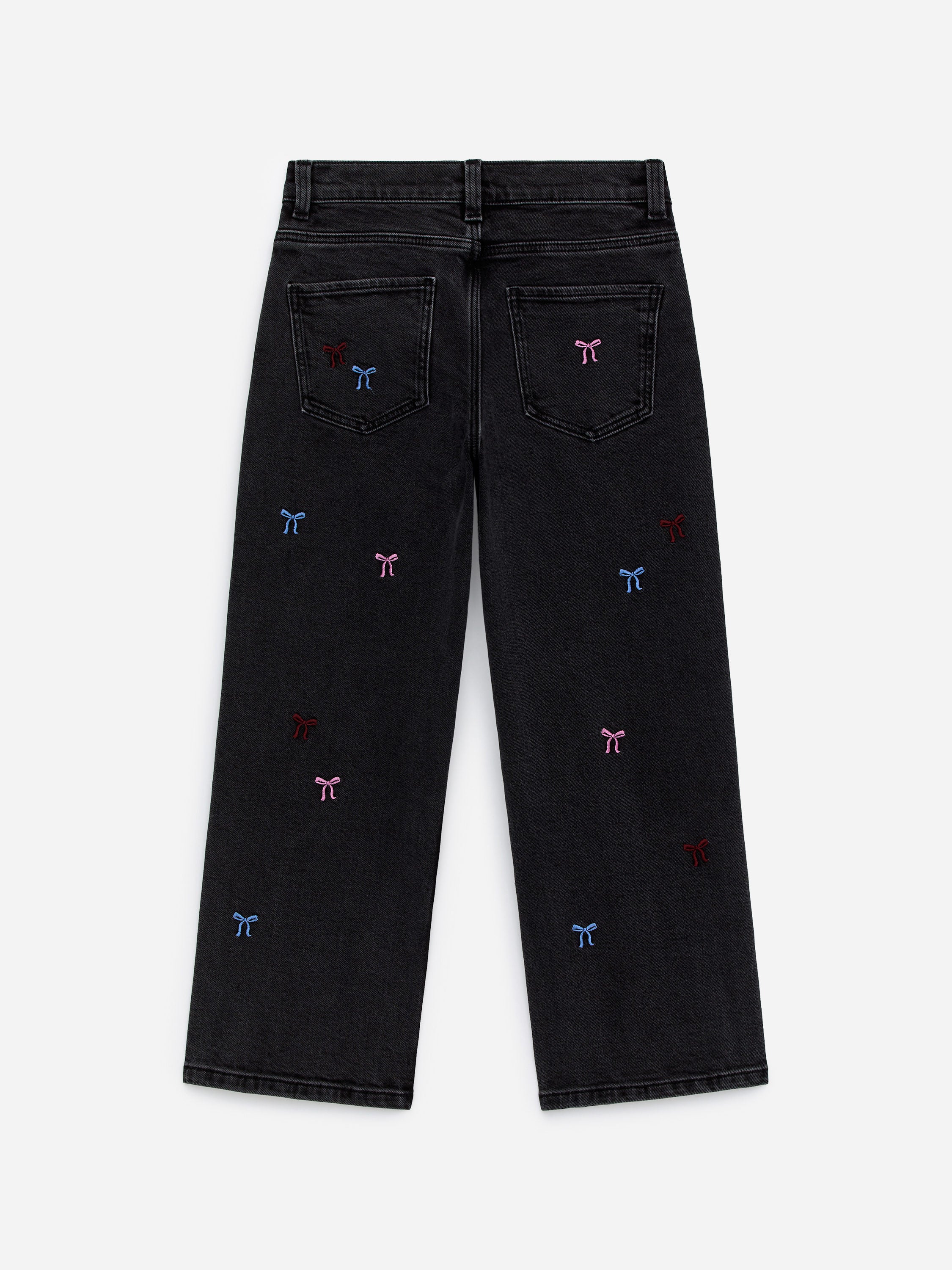 Embroidered Denim Trousers - Black - Image 3