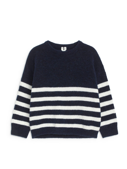Alpaca-Wool Blend Jumper - Blue